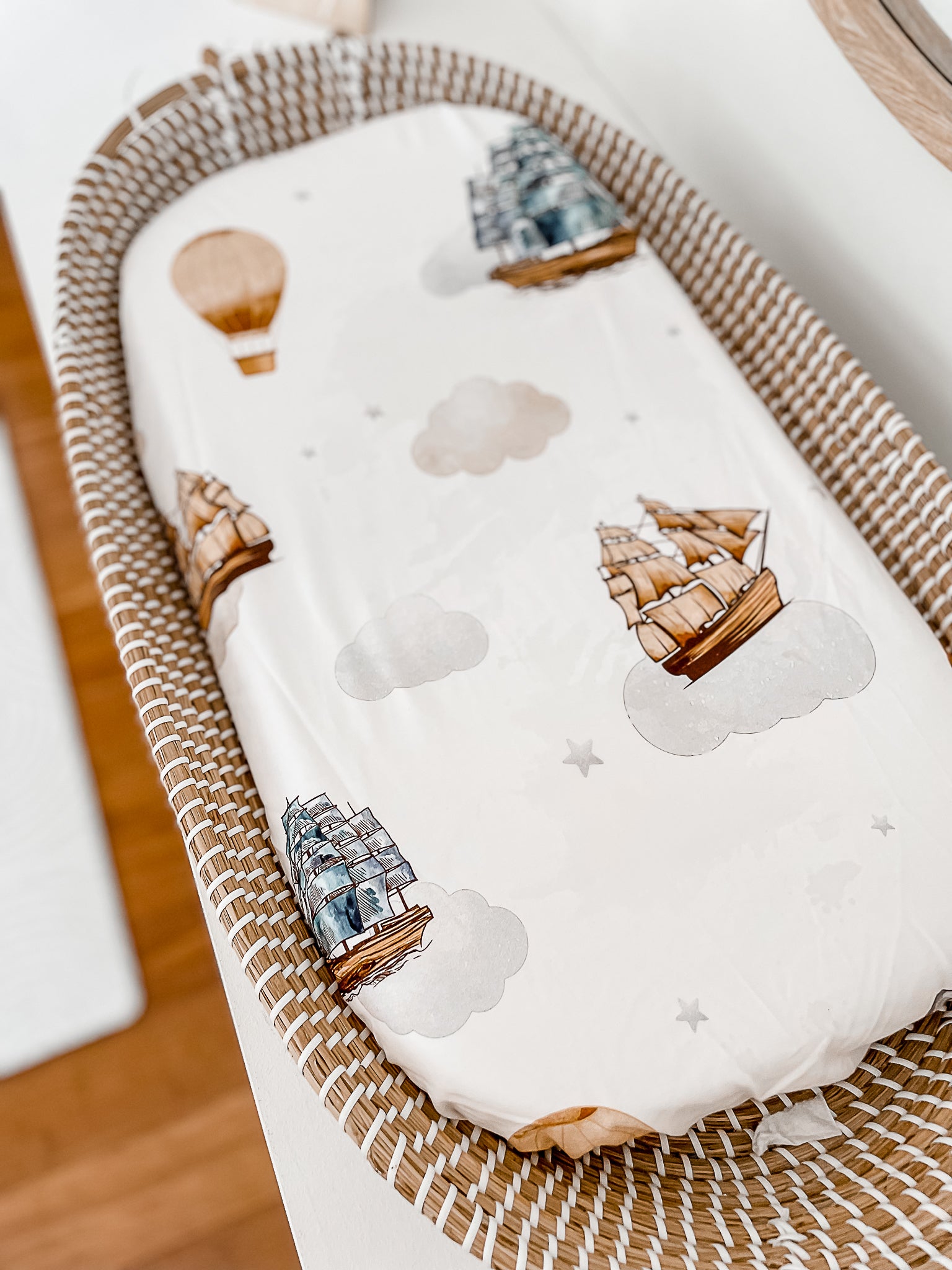 Snuggly Jacks Fitted Bassinet Sheet/ Change Mat Cover