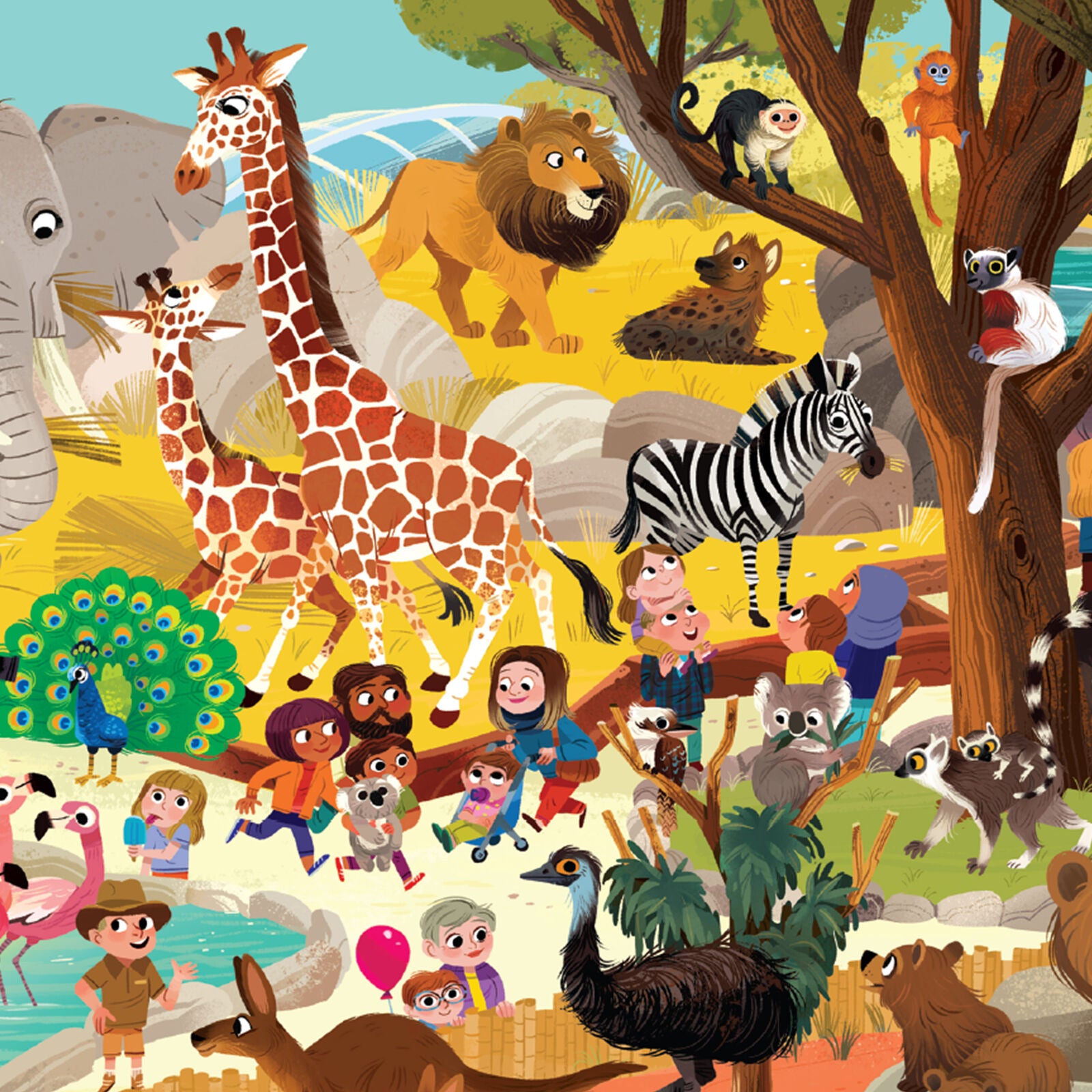 Crocodile Creek Day at the Museum 60pc Zoo
