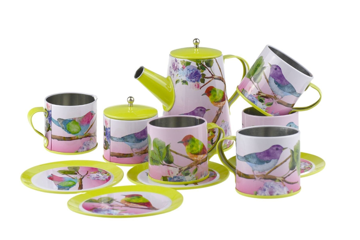 Kaper Kidz Tin Tea Set - 13 Pcs Birds