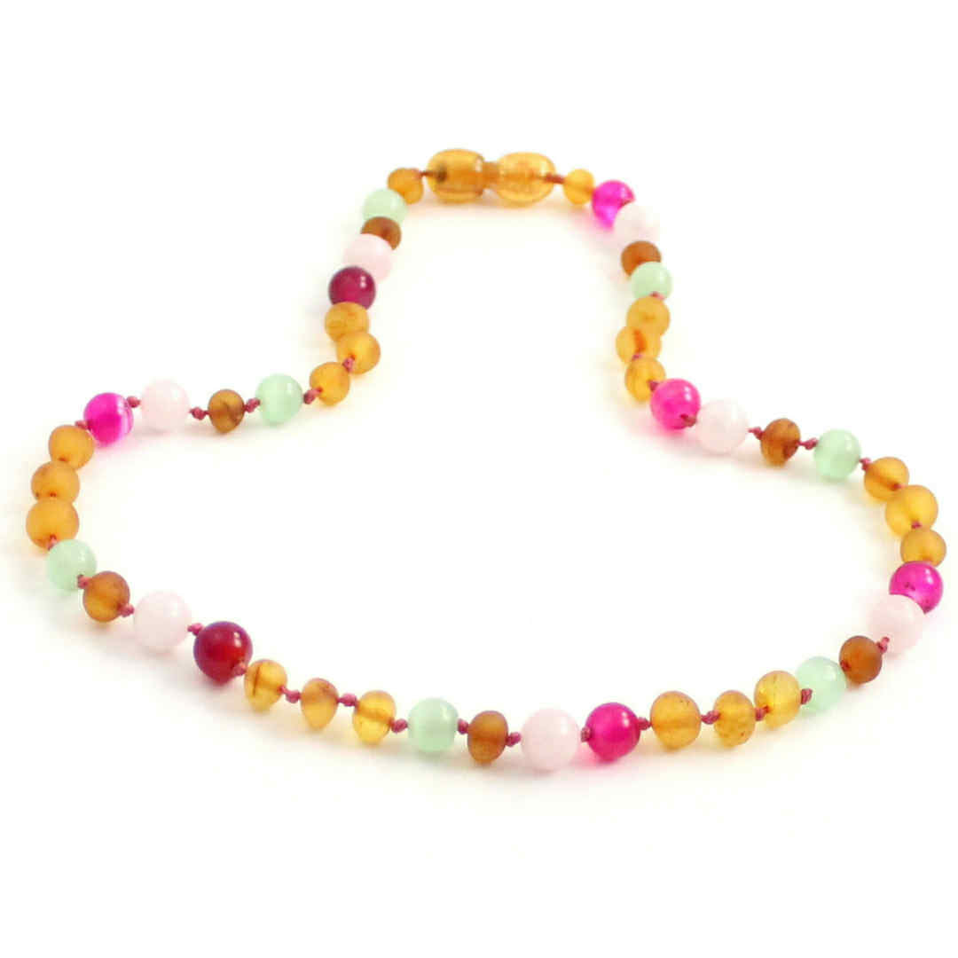 Zebra Babies Amber Necklace 32cm