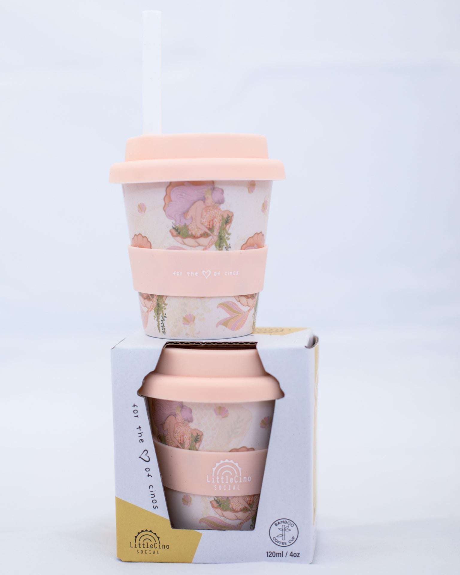 Little Cino Social - Peachy Seaqueen Babycino Cup with Straw
