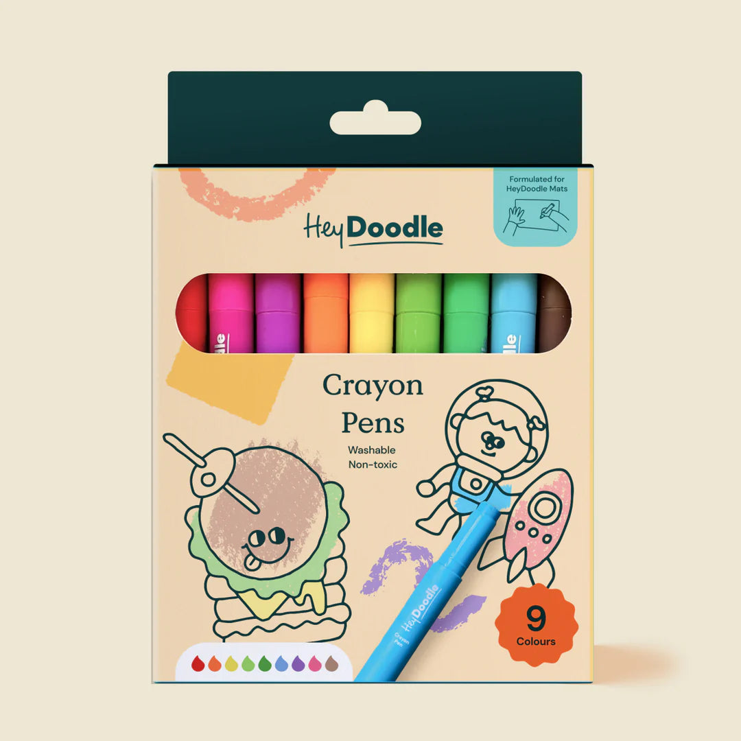 Hey Doodle Washable Crayons Pens