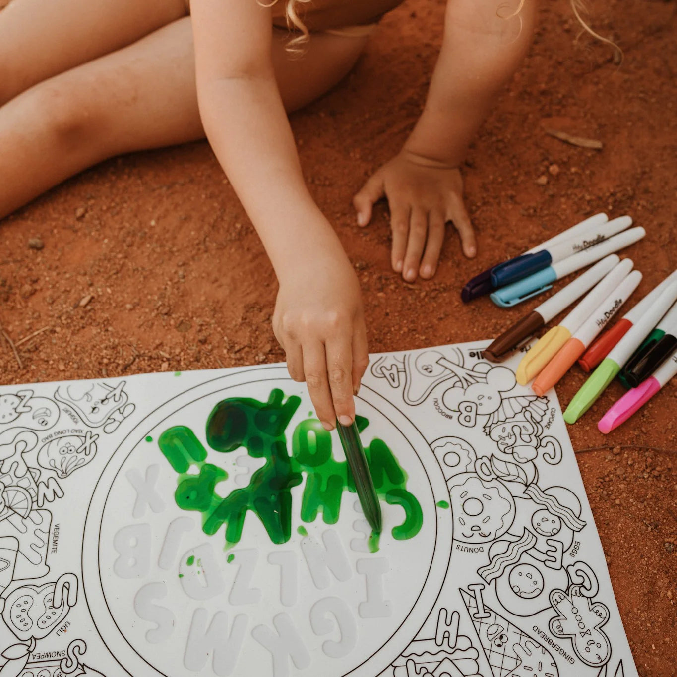 Hey Doodle - Alphabet Soup Colouring & Sensory Mat