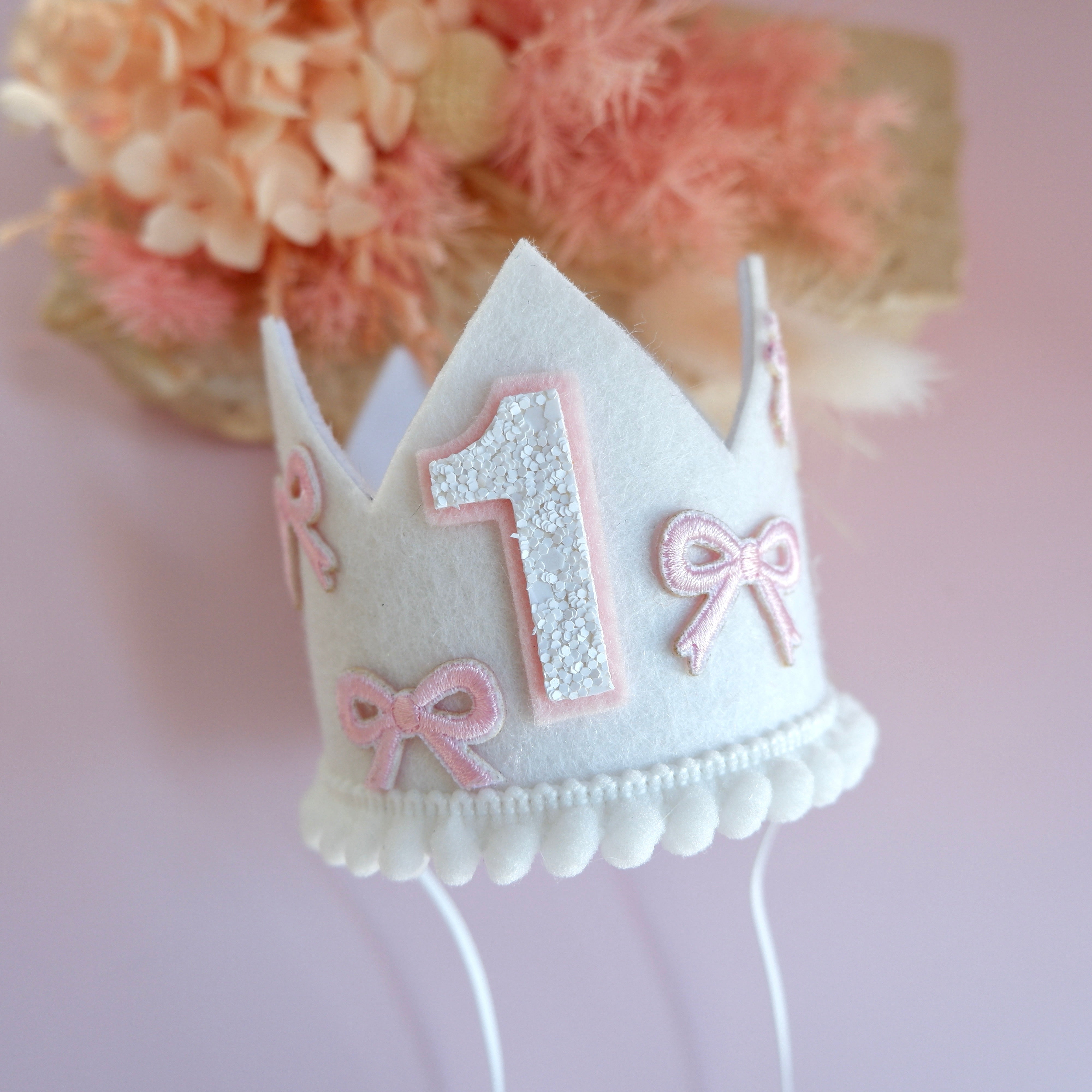 Our Little Deer Crown - White Pink Bow