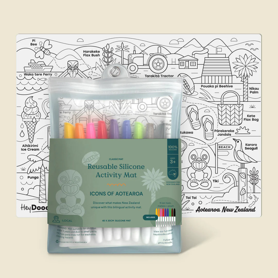Hey Doodle Icons of Aotearoa Classic Colouring & Doodle Mat