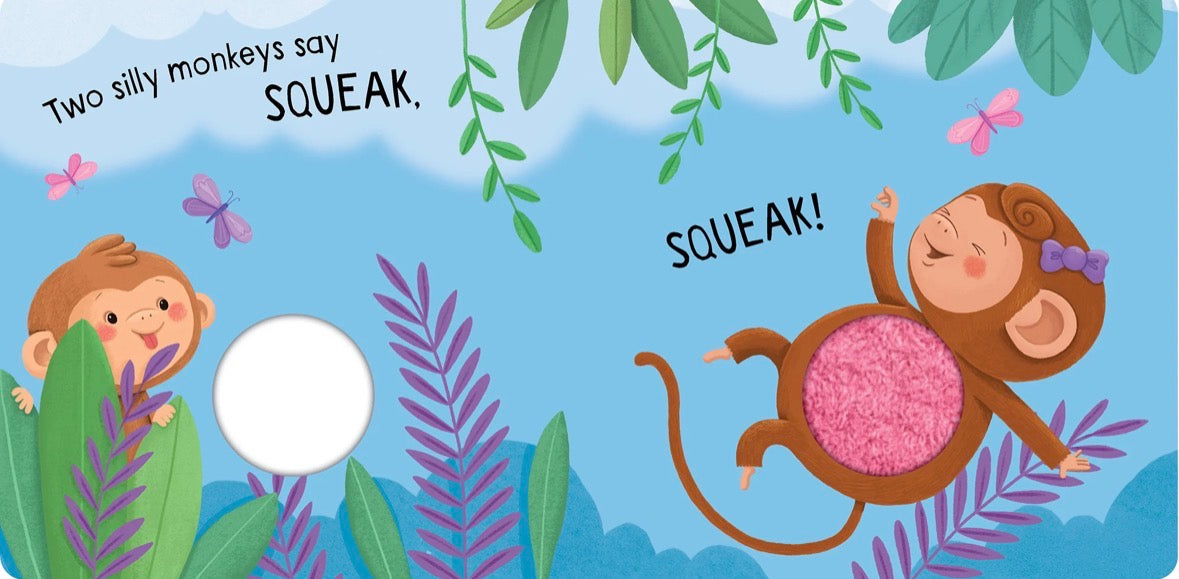 Squeaky Plush Board Book Five Silly Monkeys