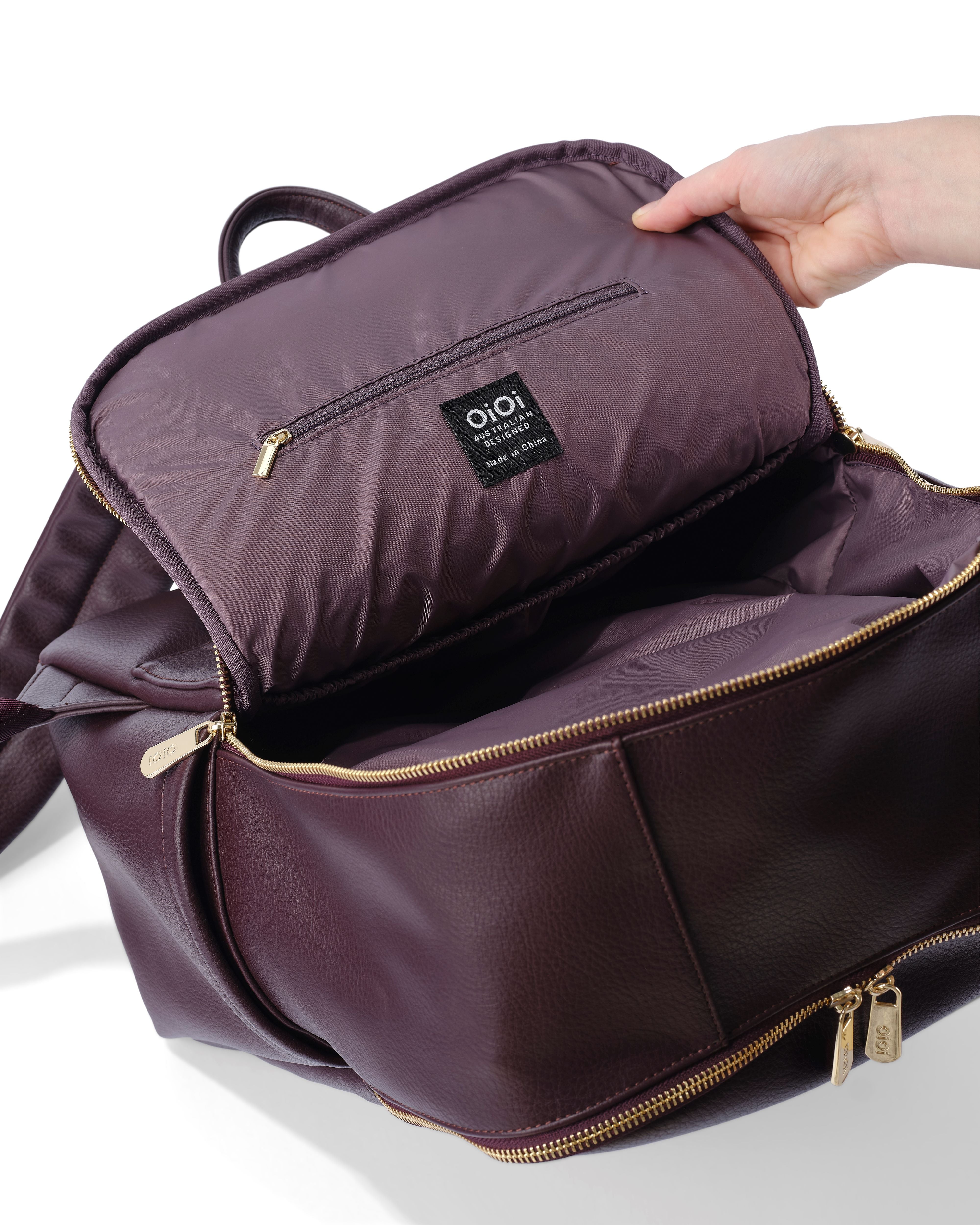 Oioi Multitasker Nappy Backpack Mulberry Vegan Leather