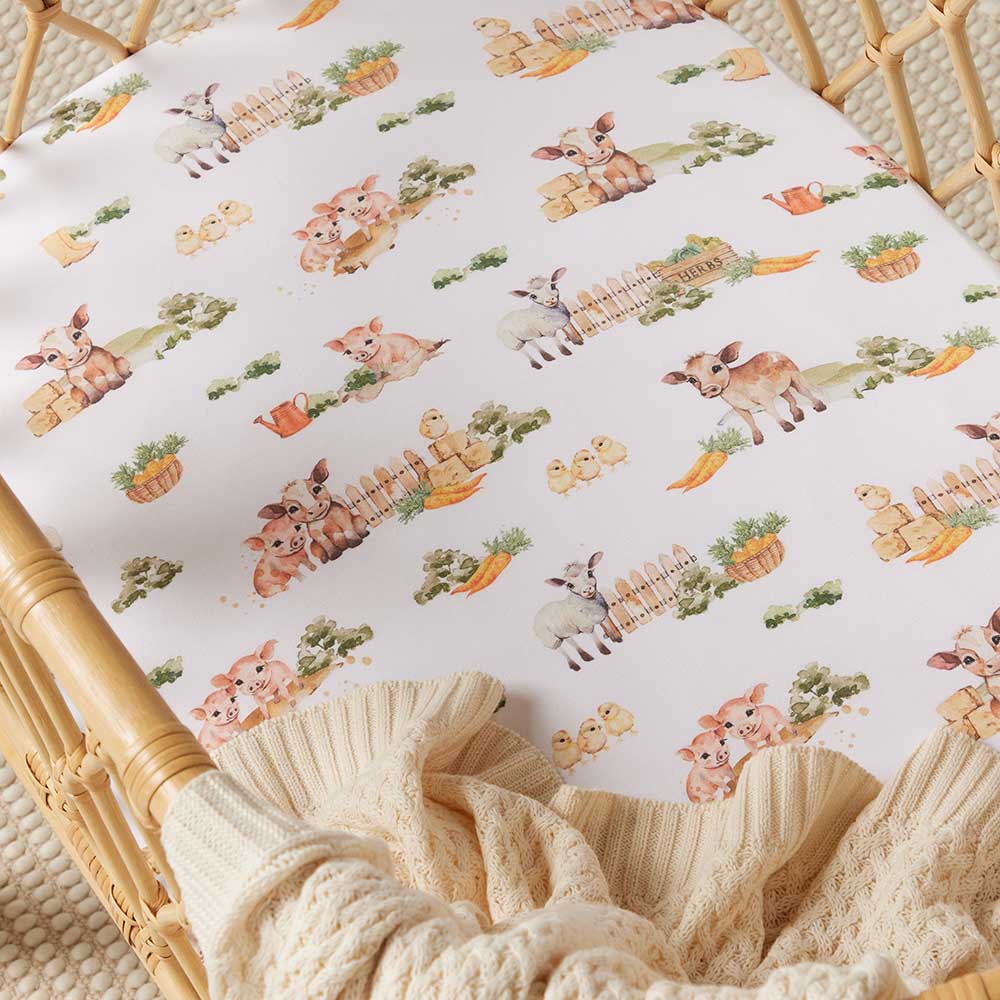 Snuggle Hunny Farm Organic Bassinet Sheet Change Pad Cover