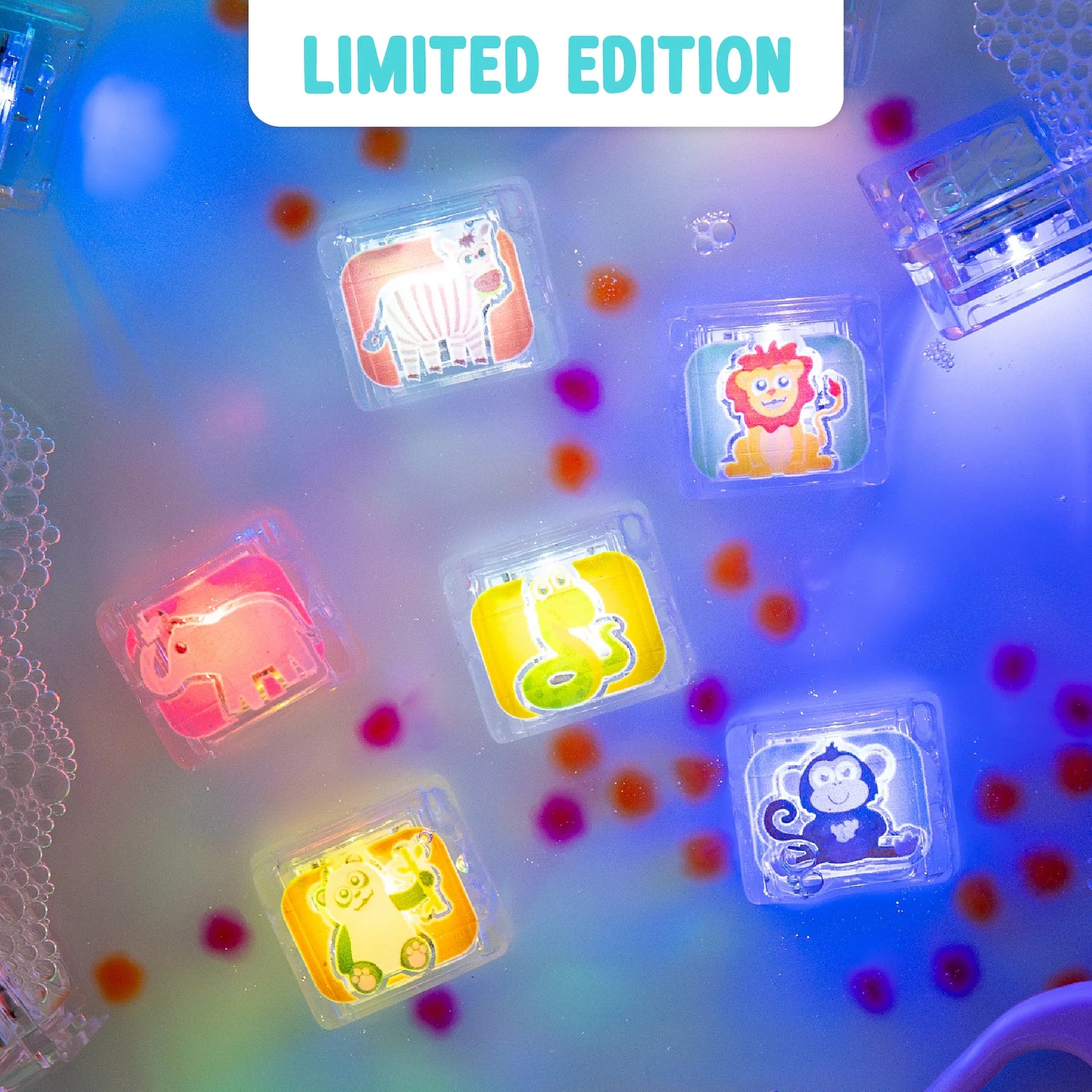 Jellystone Limited Edition Light-Up Cubes 6pk Zoo Animals