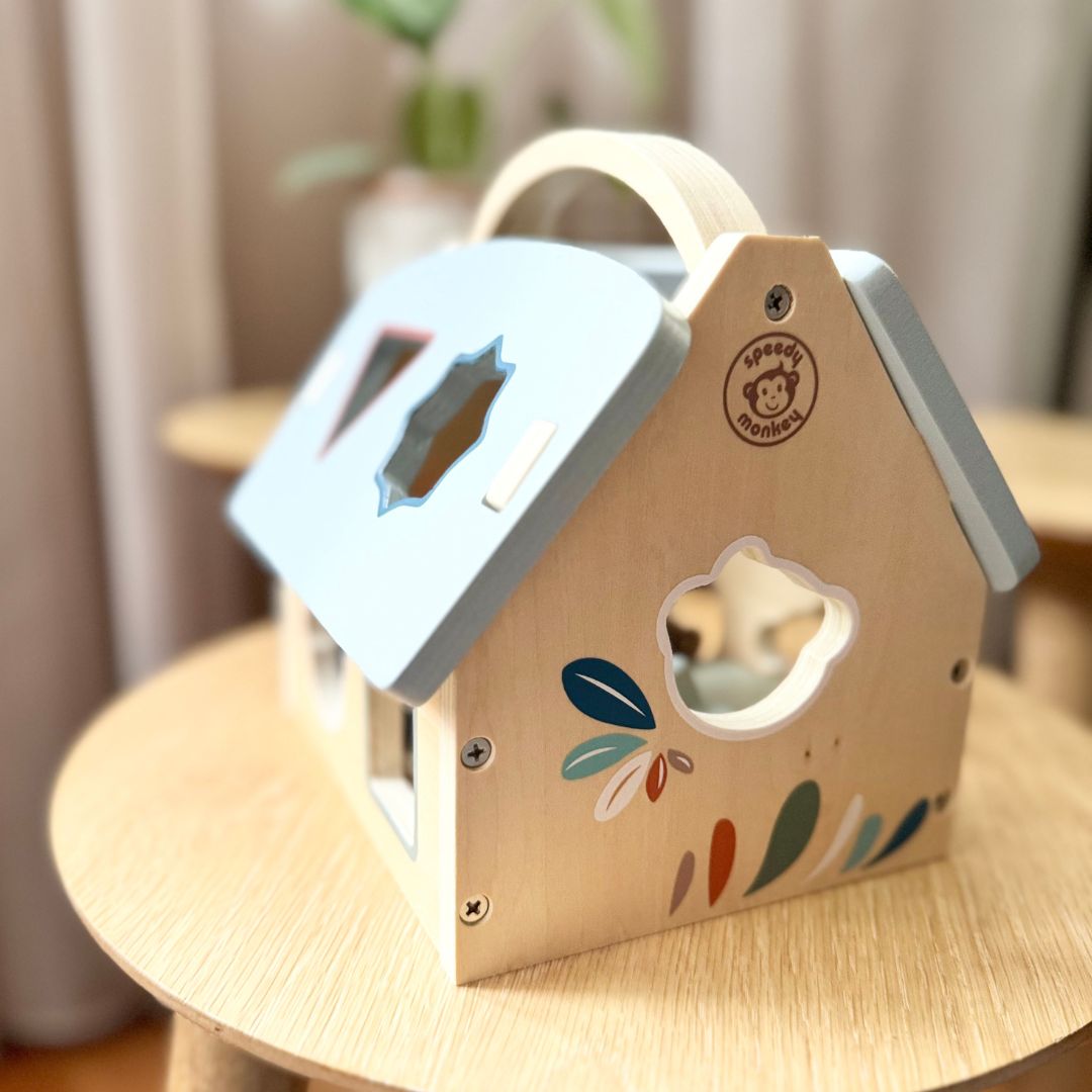 Speedy Monkey House Shape Sorter With 8 Blocks