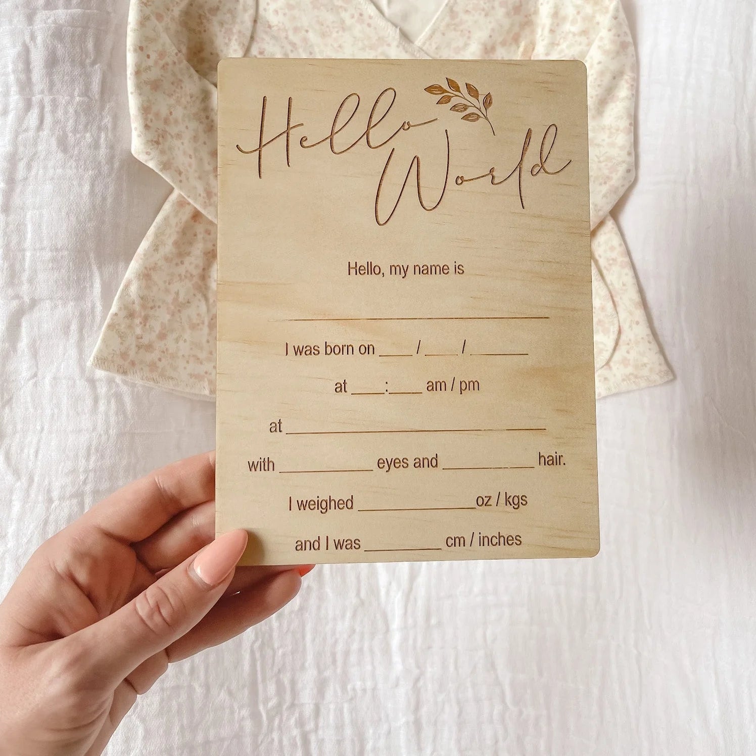 Hello Fern Timber Hospital Card - Hello World