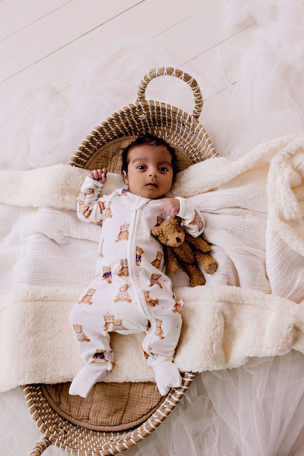 Confetti Kidz Bamboo Zipsuit - Mr Ted