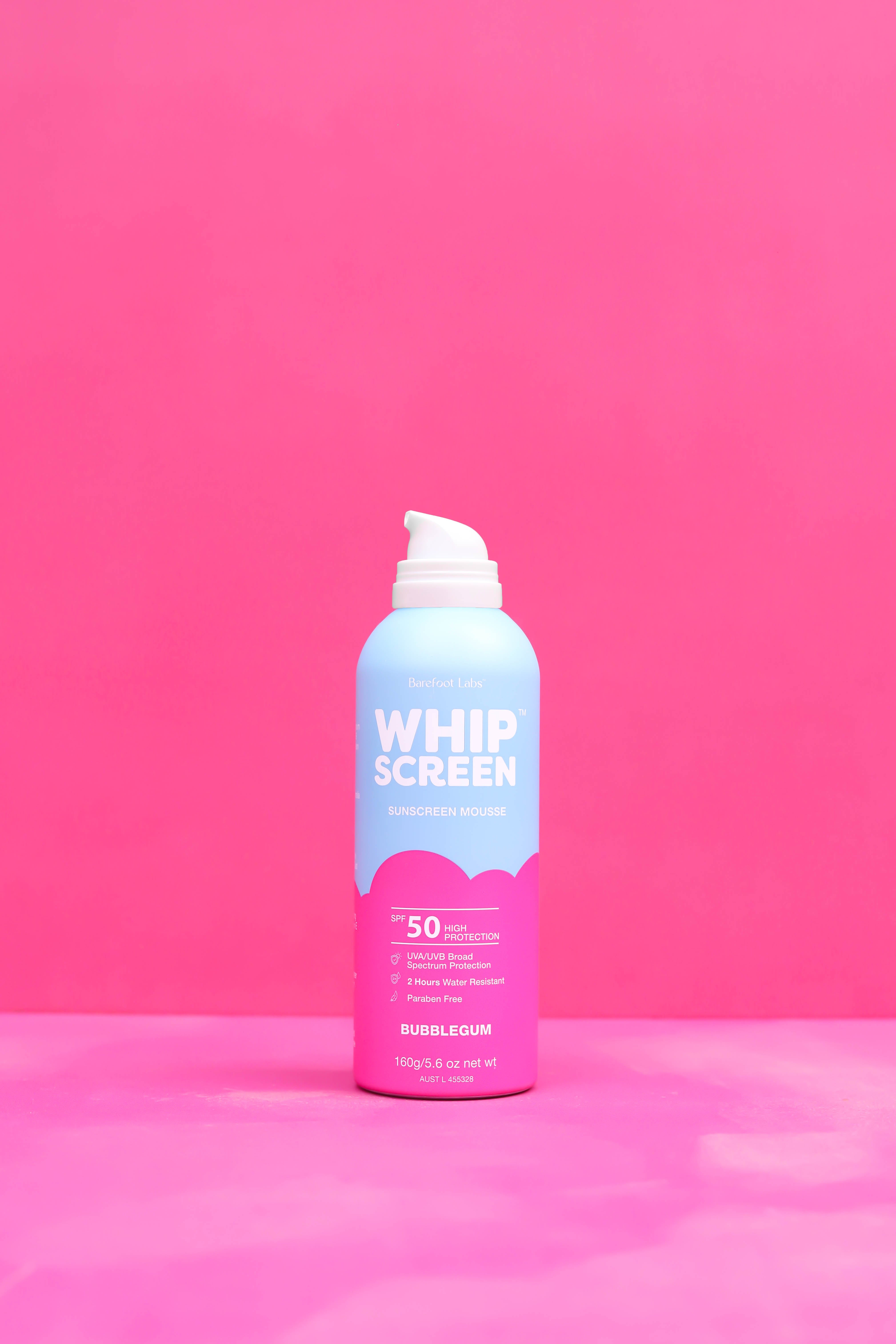 Barefoot Labs Whipscreen Sunscreen Mousse - Bubblegum