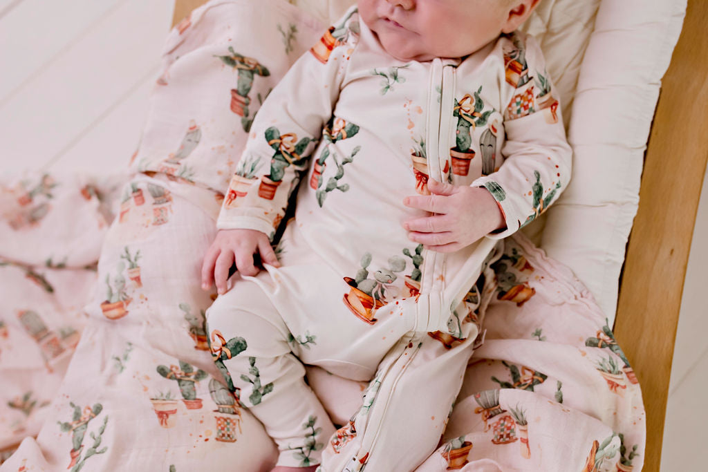 Confetti Kidz Bamboo Zipsuit - Happy Cactus