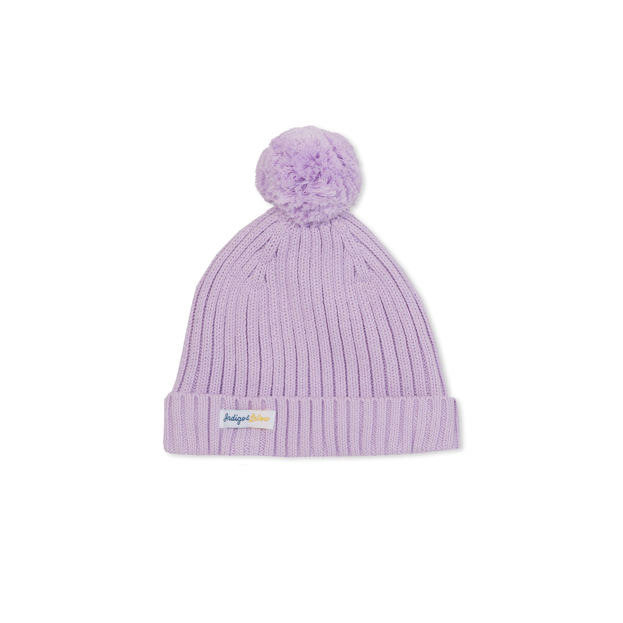 Indigo & Lellow Knit Beanie - Lavender
