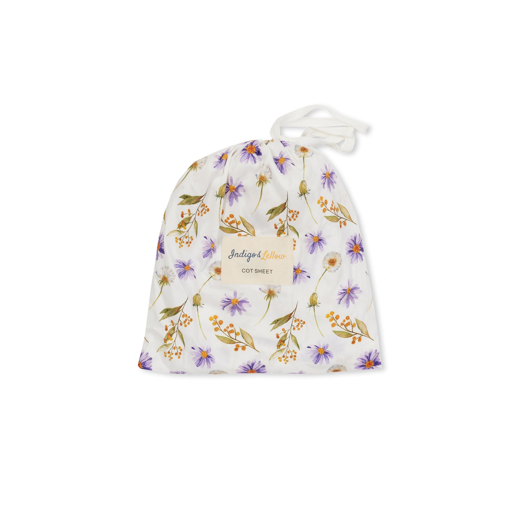 Indigo & Lellow Cot Sheet