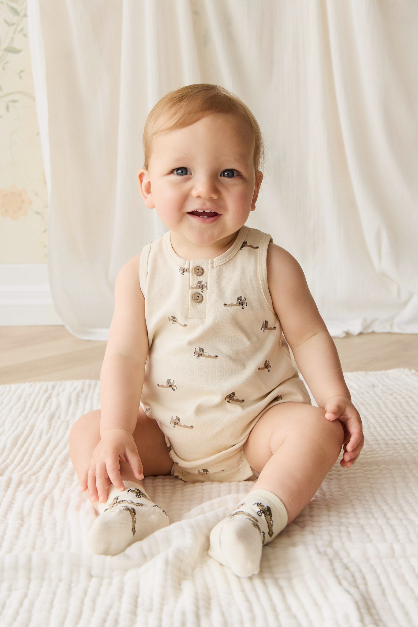 Jamie Kay Pima Cotton Archie Playsuit - Fly High