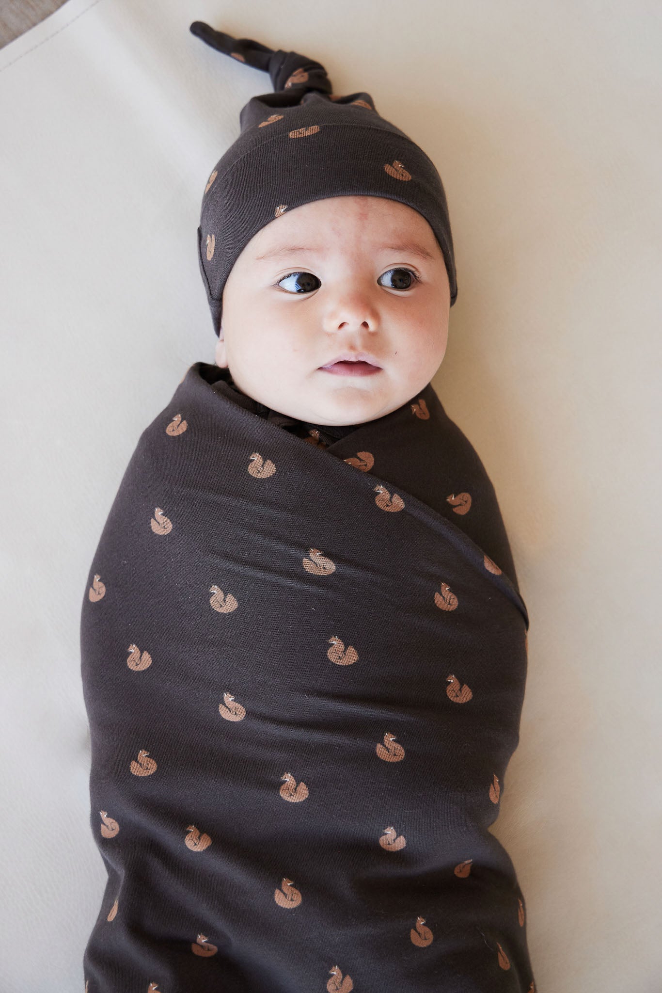 Jamie Kay Organic Cotton Wrap Blanket - Fox Cubs Wolf