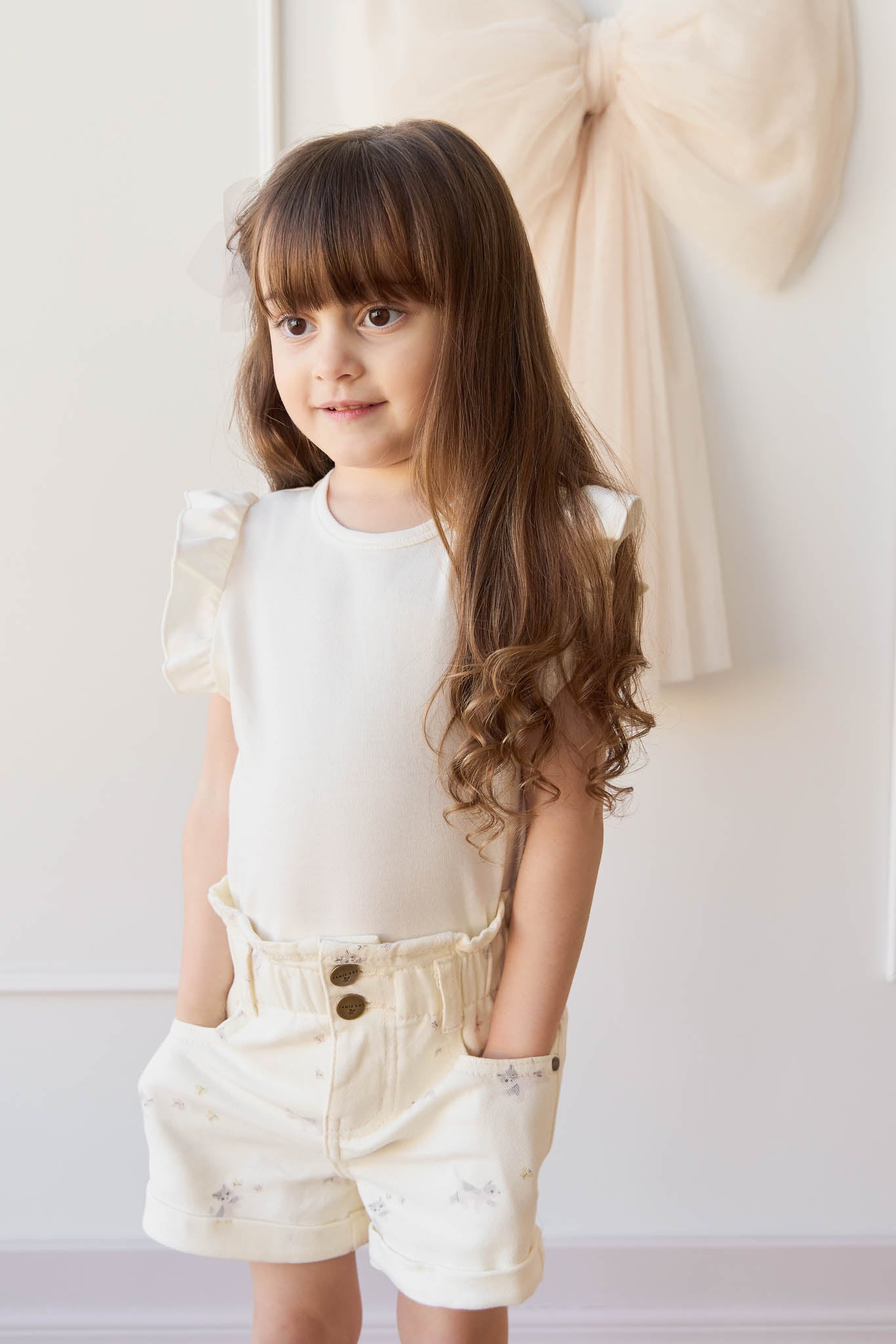 Jamie Kay Grace Short - Playful Kittens Whisper White Large