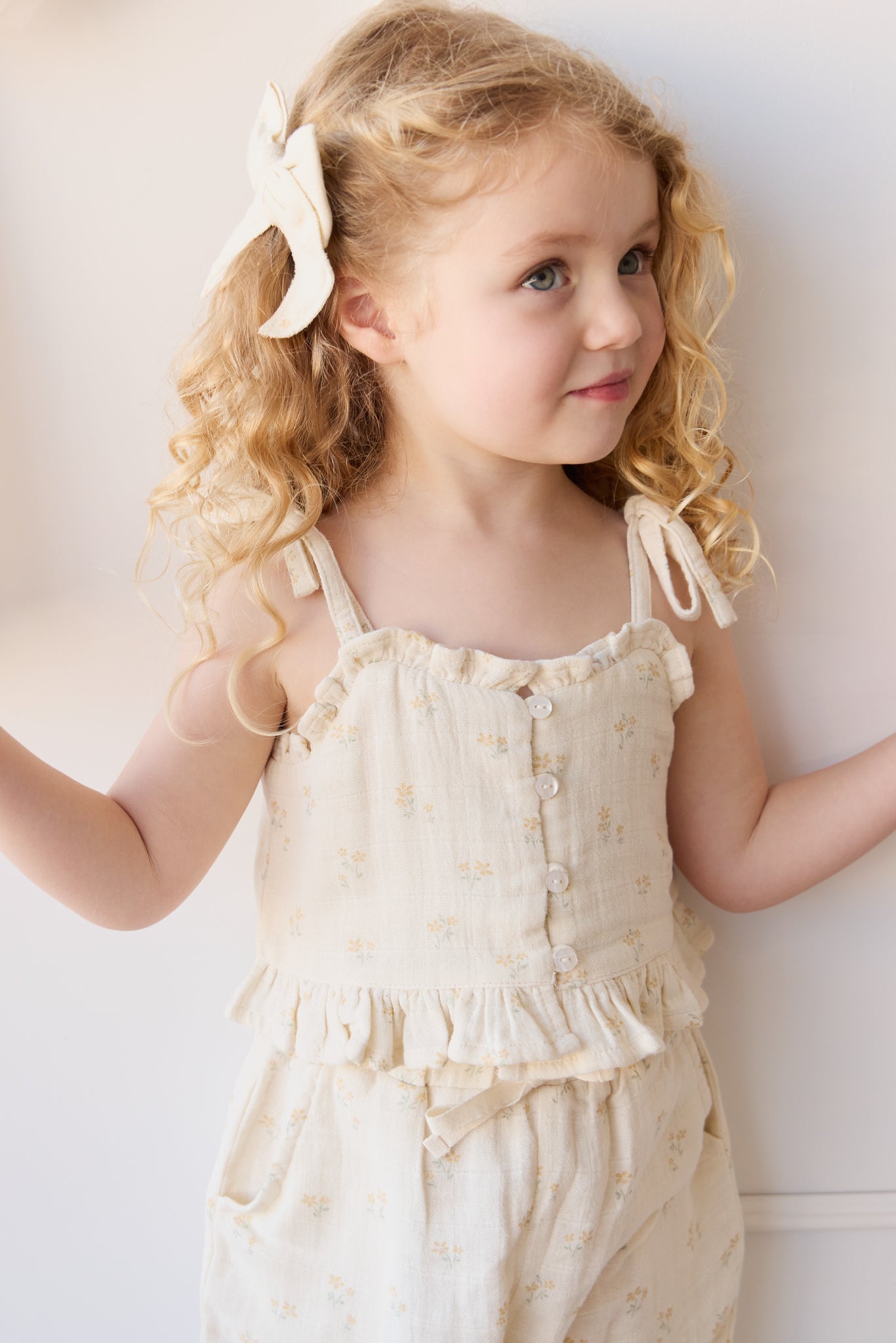 Jamie Kay Organic Cotton Muslin Mirabel Top - Pauline Chamomile