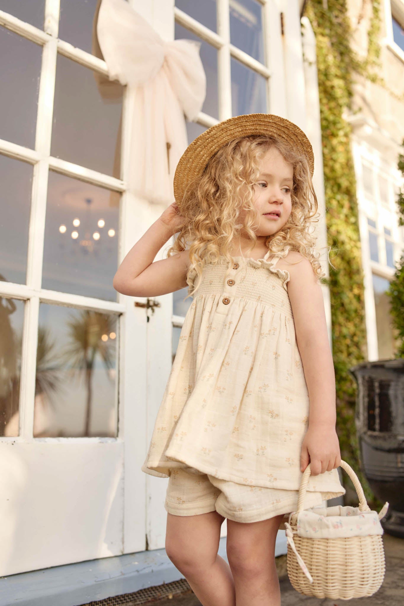 Jamie Kay Organic Cotton Muslin Elodie Short - Pauline Chamomile