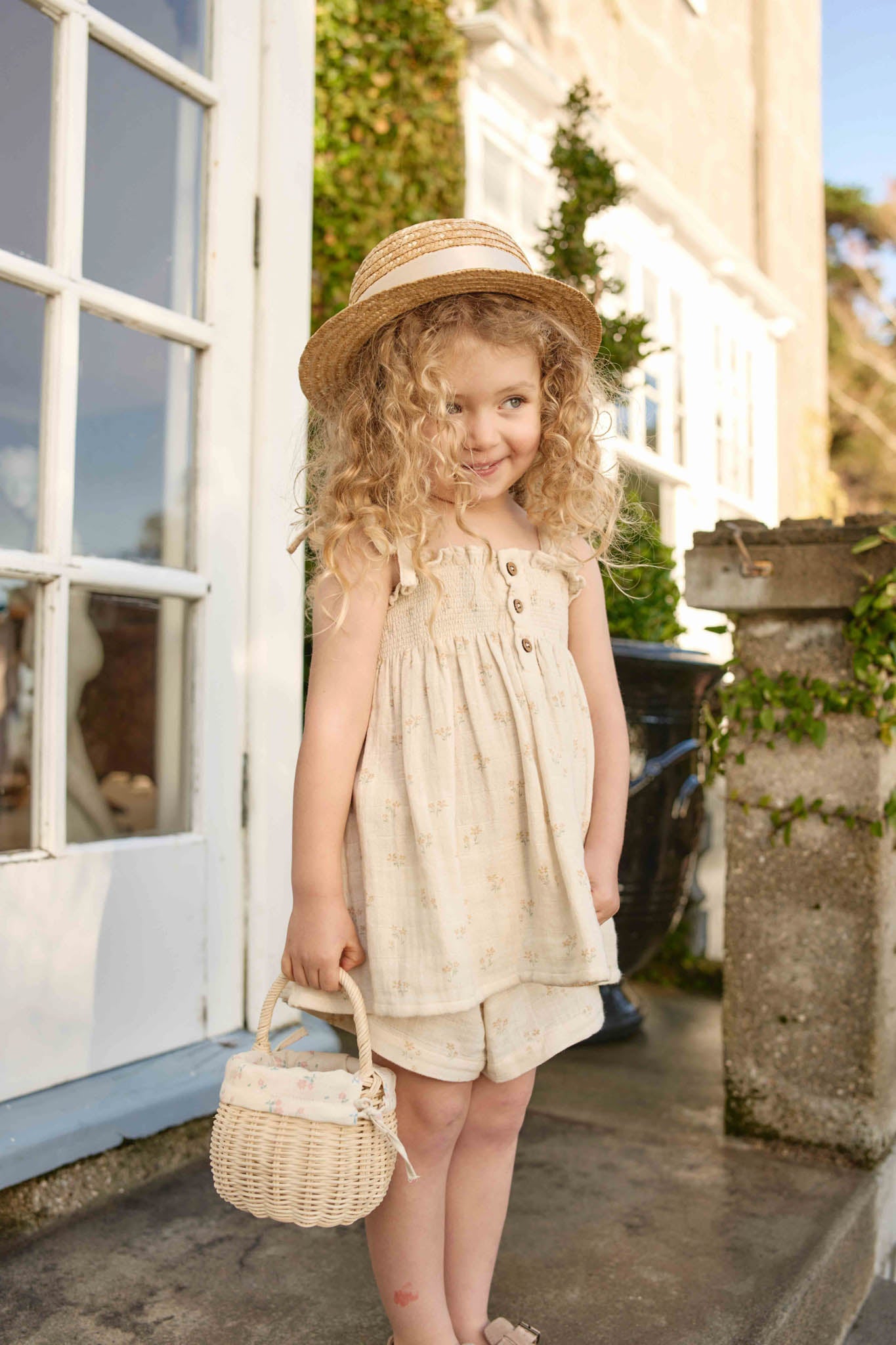 Jamie Kay Organic Cotton Muslin Elodie Short - Pauline Chamomile