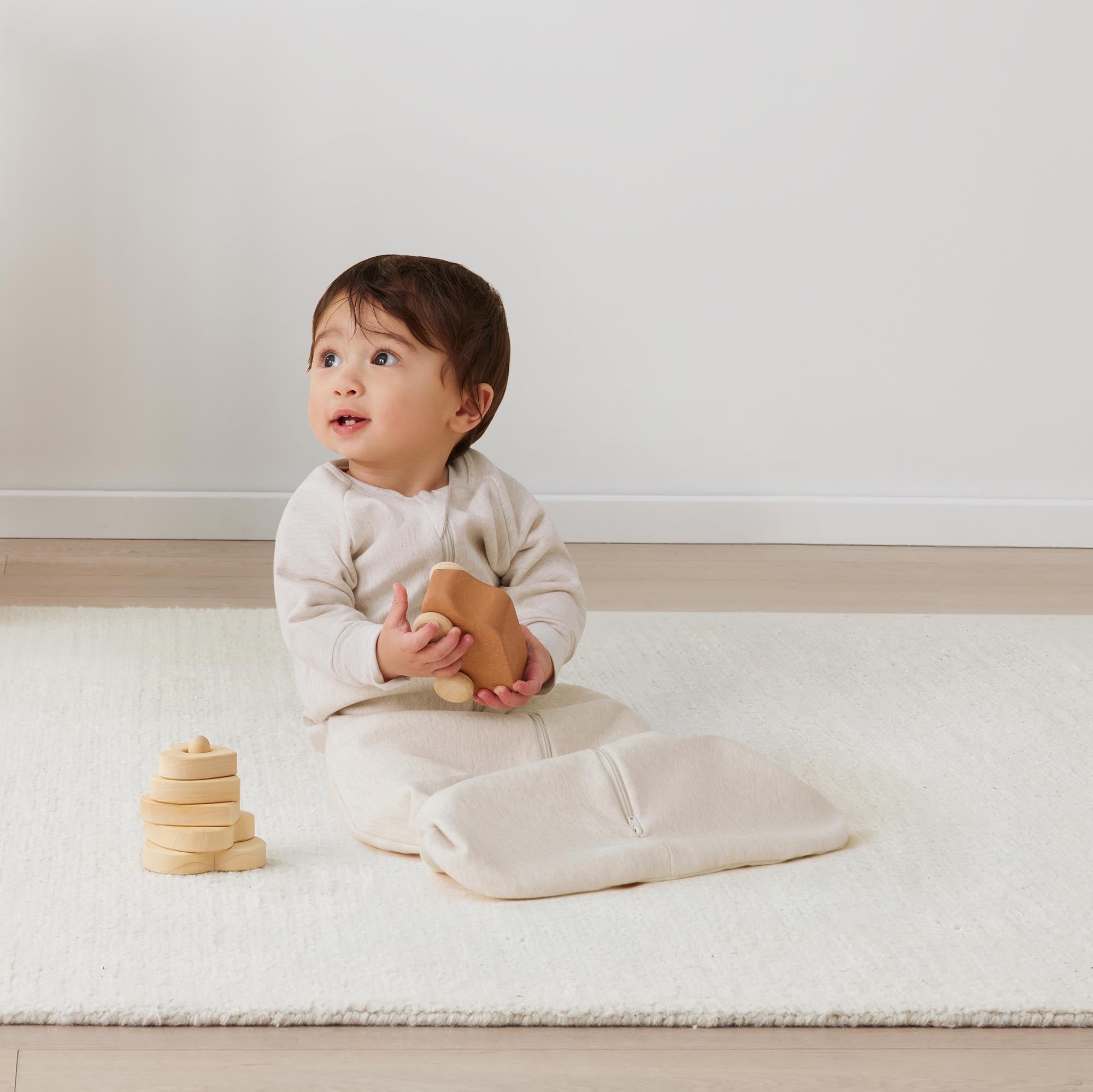 Ergopouch Jersey Sleeping Bag 1.0 Tog With Sleeves - Oatmeal Marle