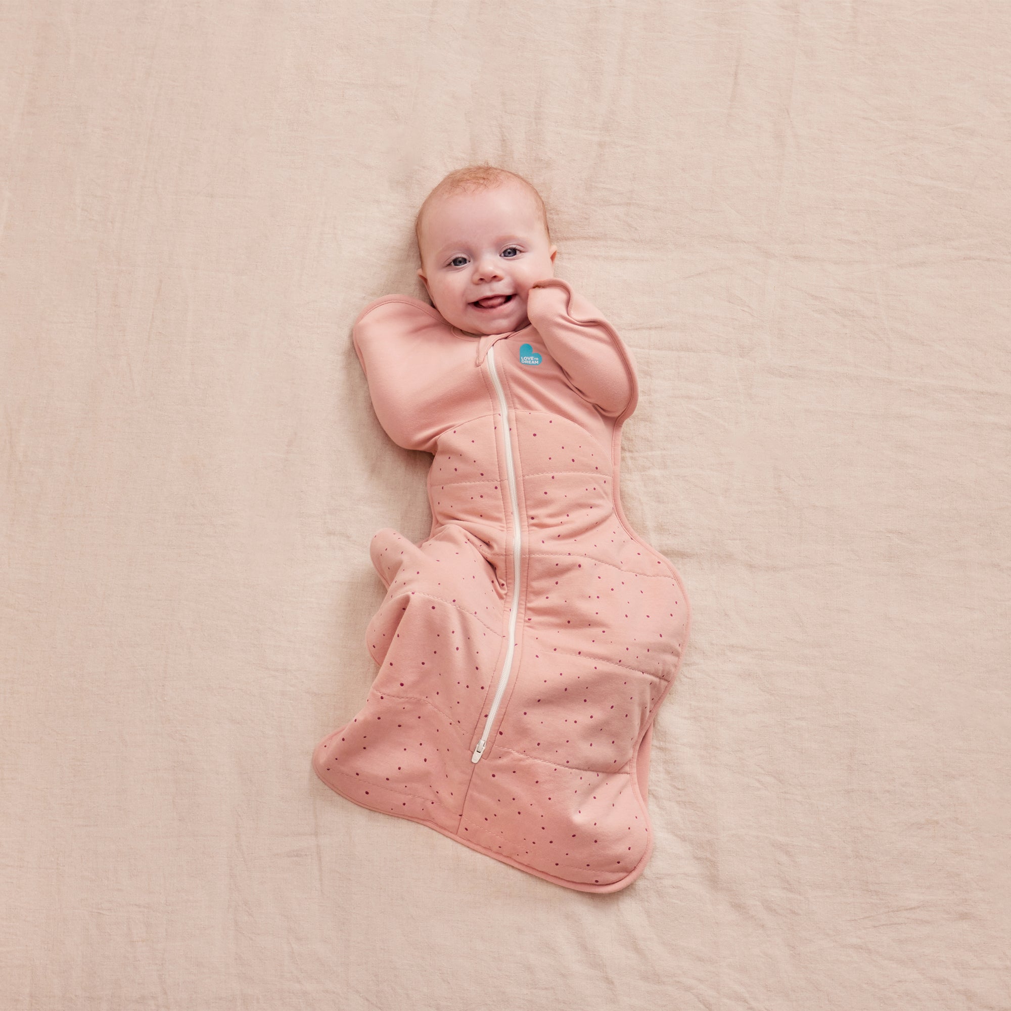 Love to Dream Swaddle Up 2.5 tog Quilted Stretch Cotton Pebbles Rose