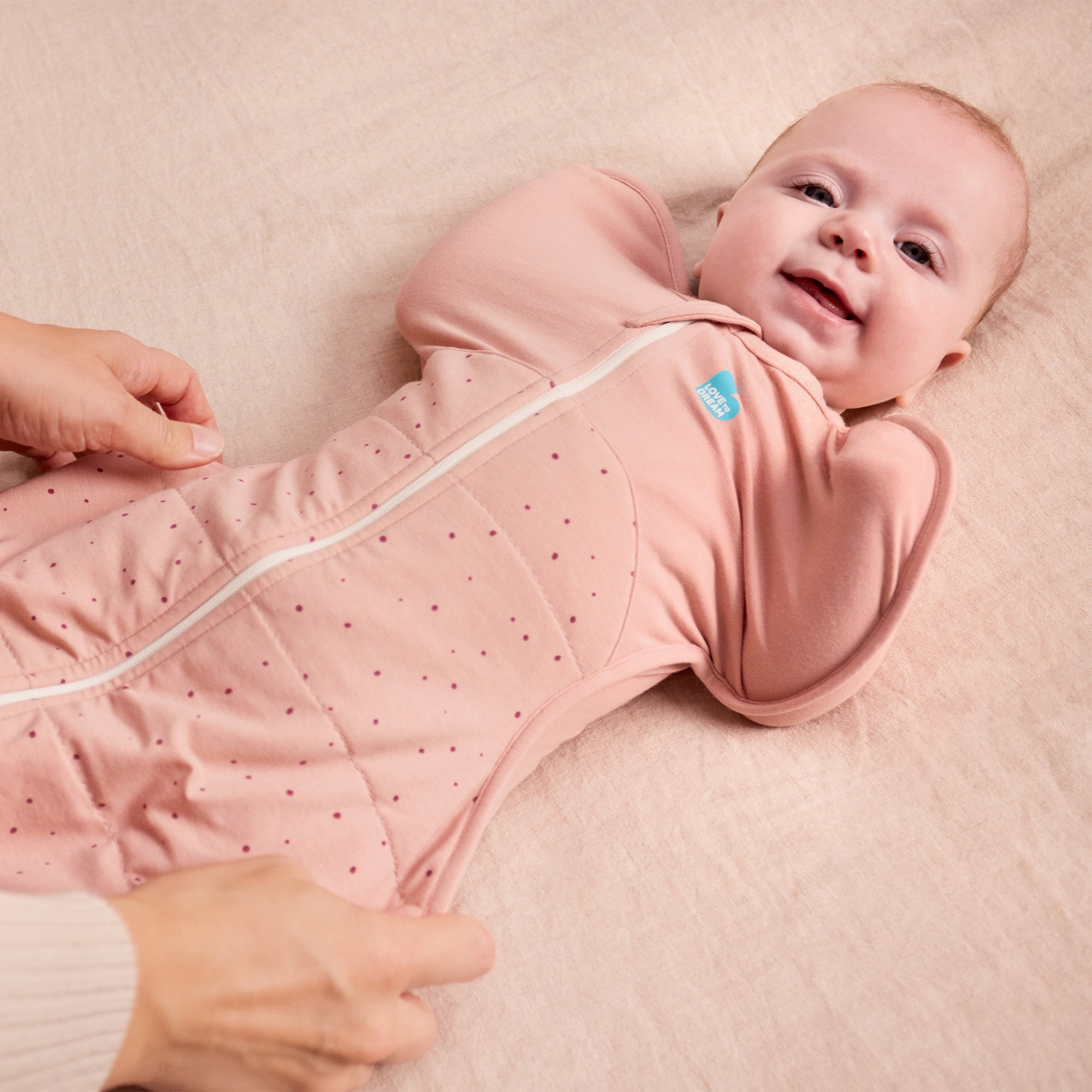 Love to Dream Swaddle Up 2.5 tog Quilted Stretch Cotton Pebbles Rose