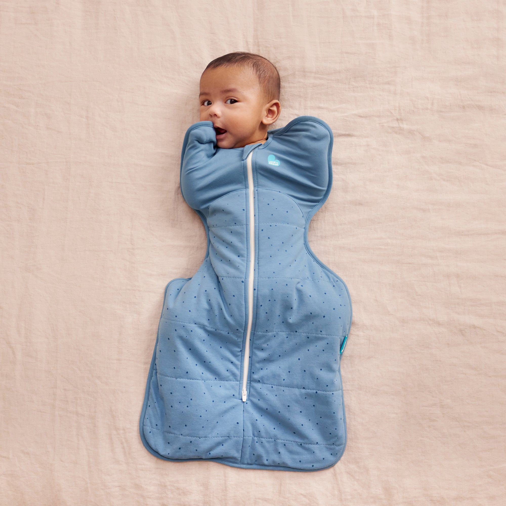 Love to Dream Transition Bag 2.5tog Quilted Stretch Cotton Pebbles Storm Blue