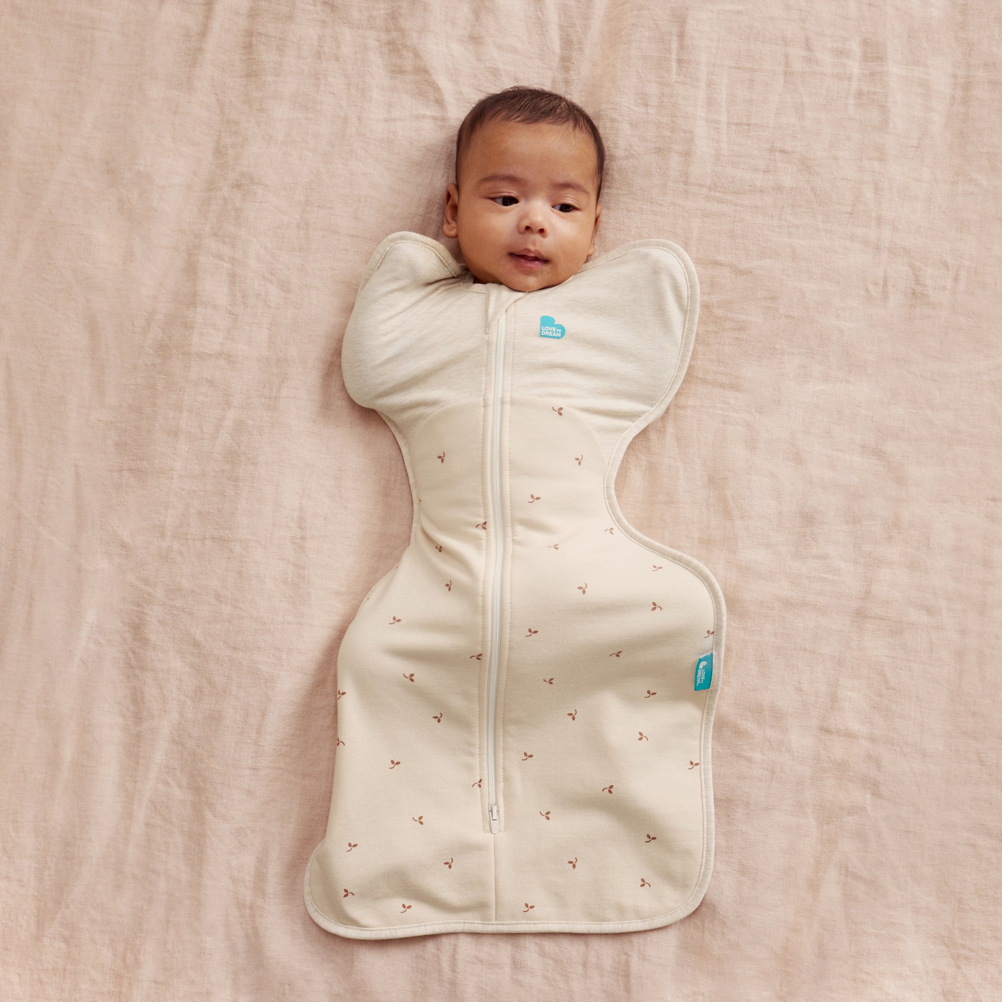 Love to Dream Swaddle Up 1.5 tog Stretch Cotton Fleece Twigs Oatmeal