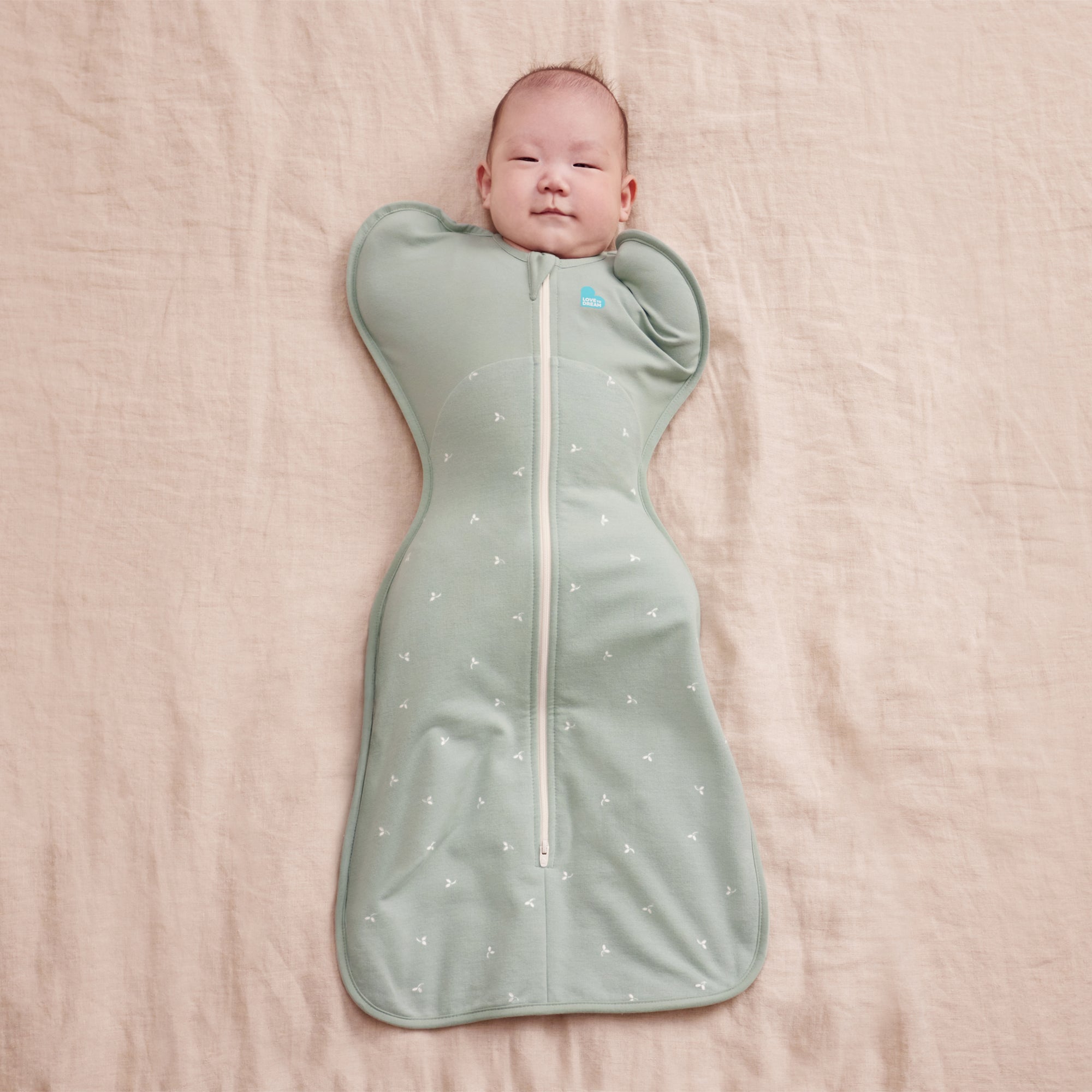 Love to Dream Swaddle Up 1.5 tog Stretch Cotton Fleece Twigs Olive