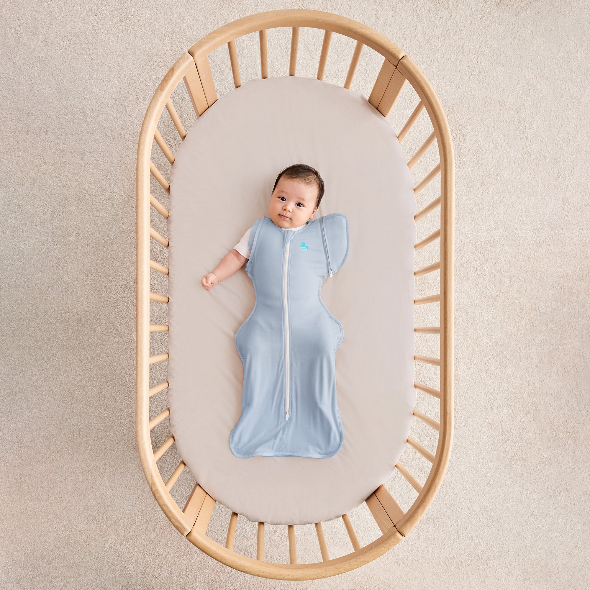 Love to Dream Swaddle Transition 0.2 tog Stretch Cotton Soft Blue