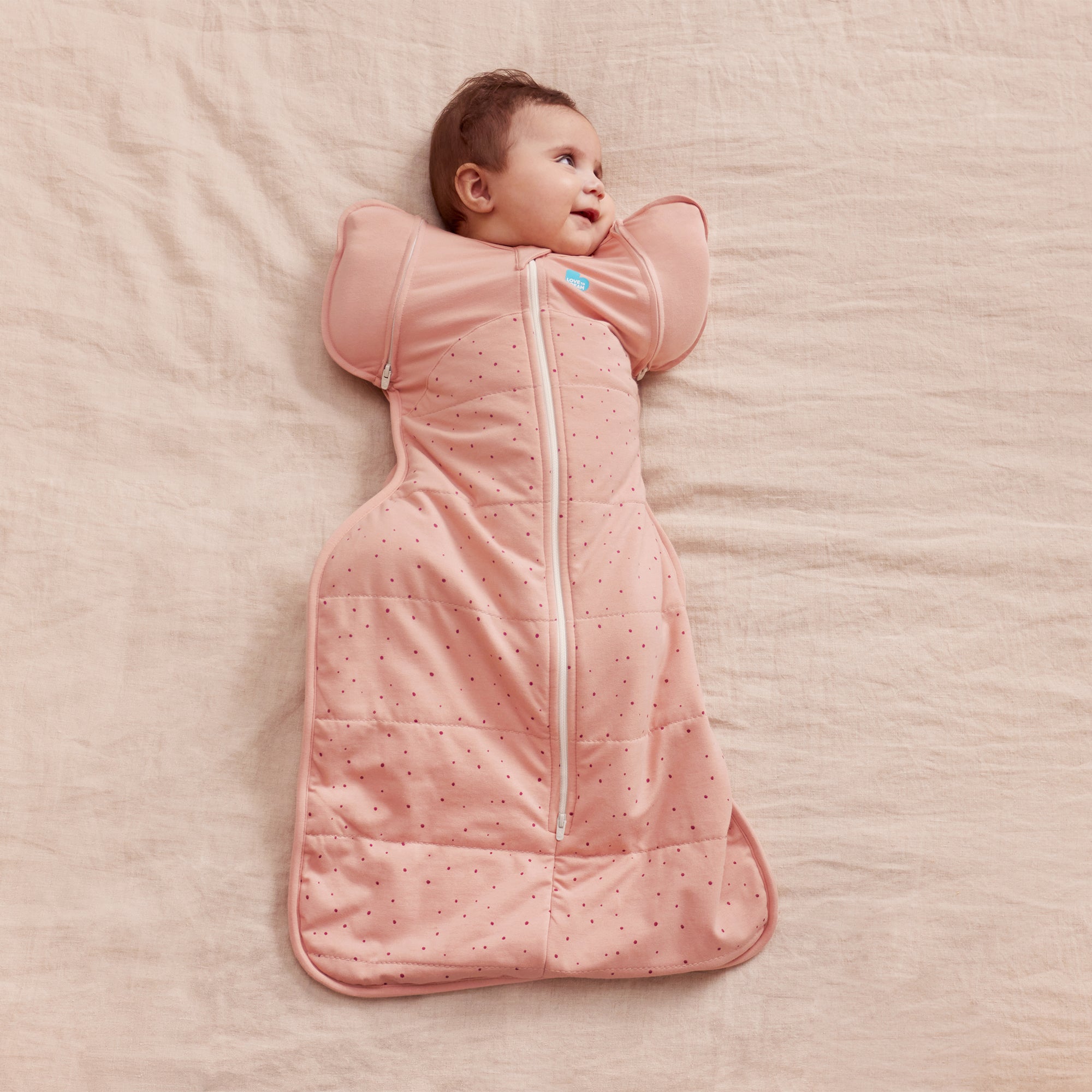Love to Dream Transition Bag 2.5tog Quilted Stretch Cotton Pebbles Rose