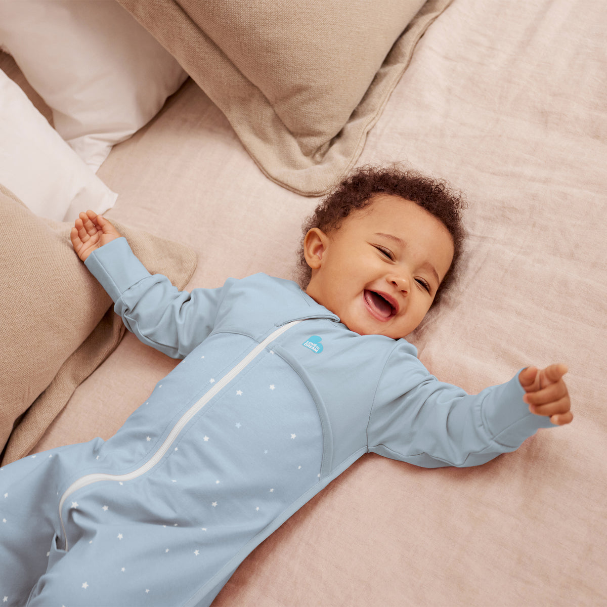 Love to Dream Sleep Suit Long Sleeve 1.0 tog Cotton Powder Blue Twinkle