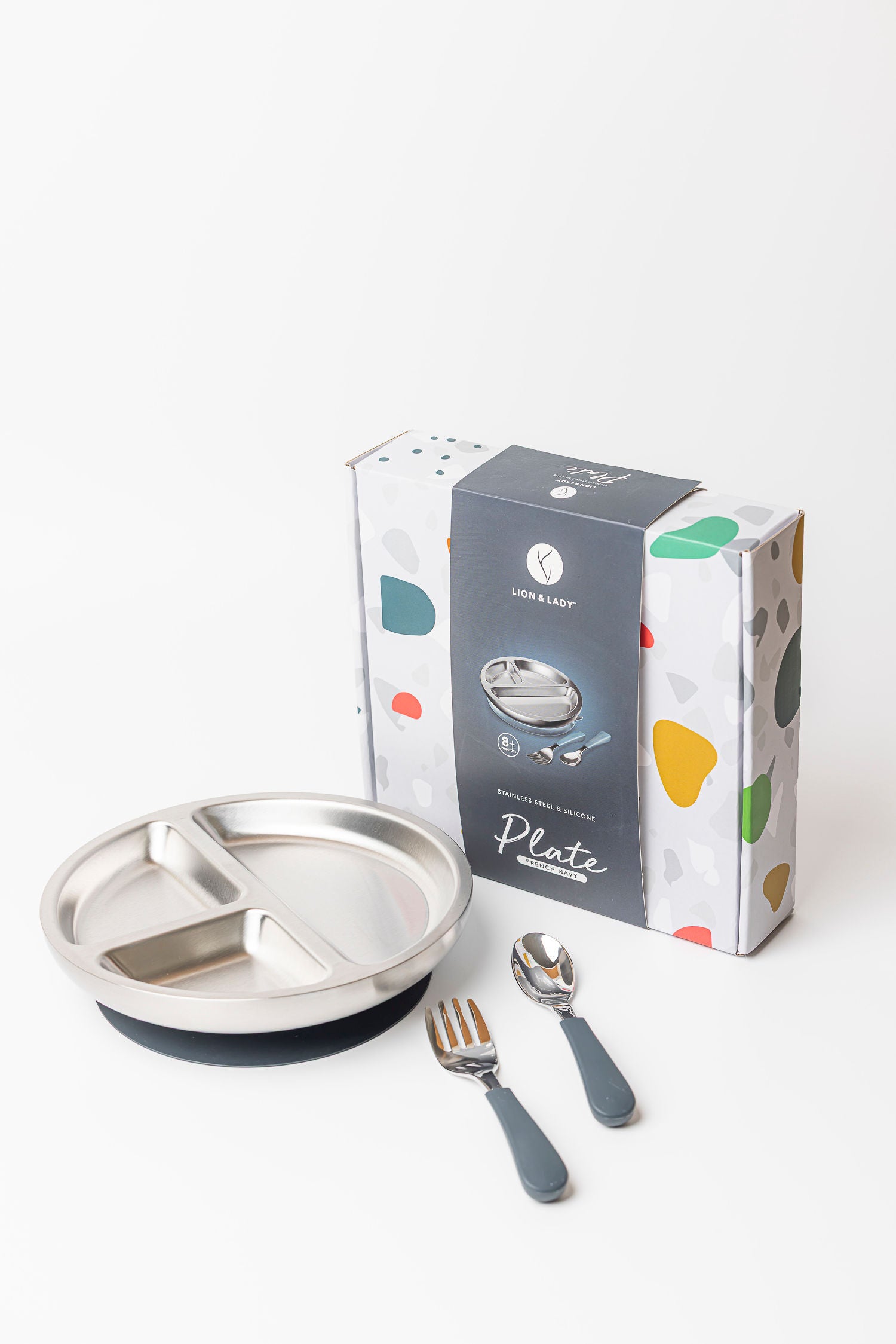 Lion and Lady 4pce Meal Time Set - French Navy