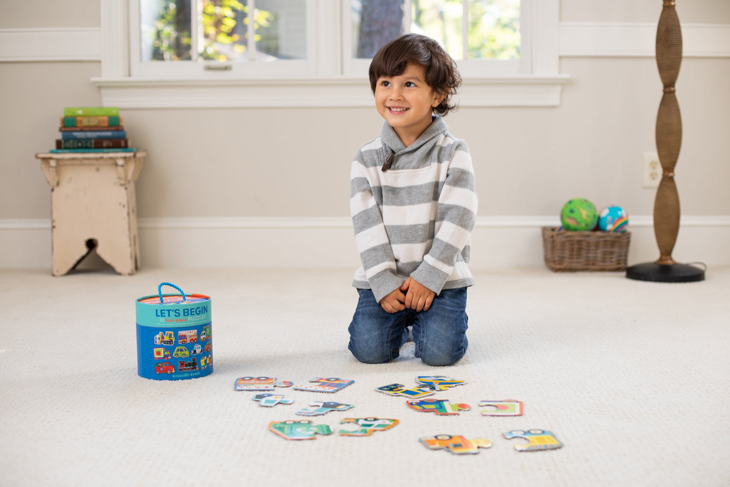 Crocodile Creek Let's Begin Puzzle 2 Pc - Vehicles