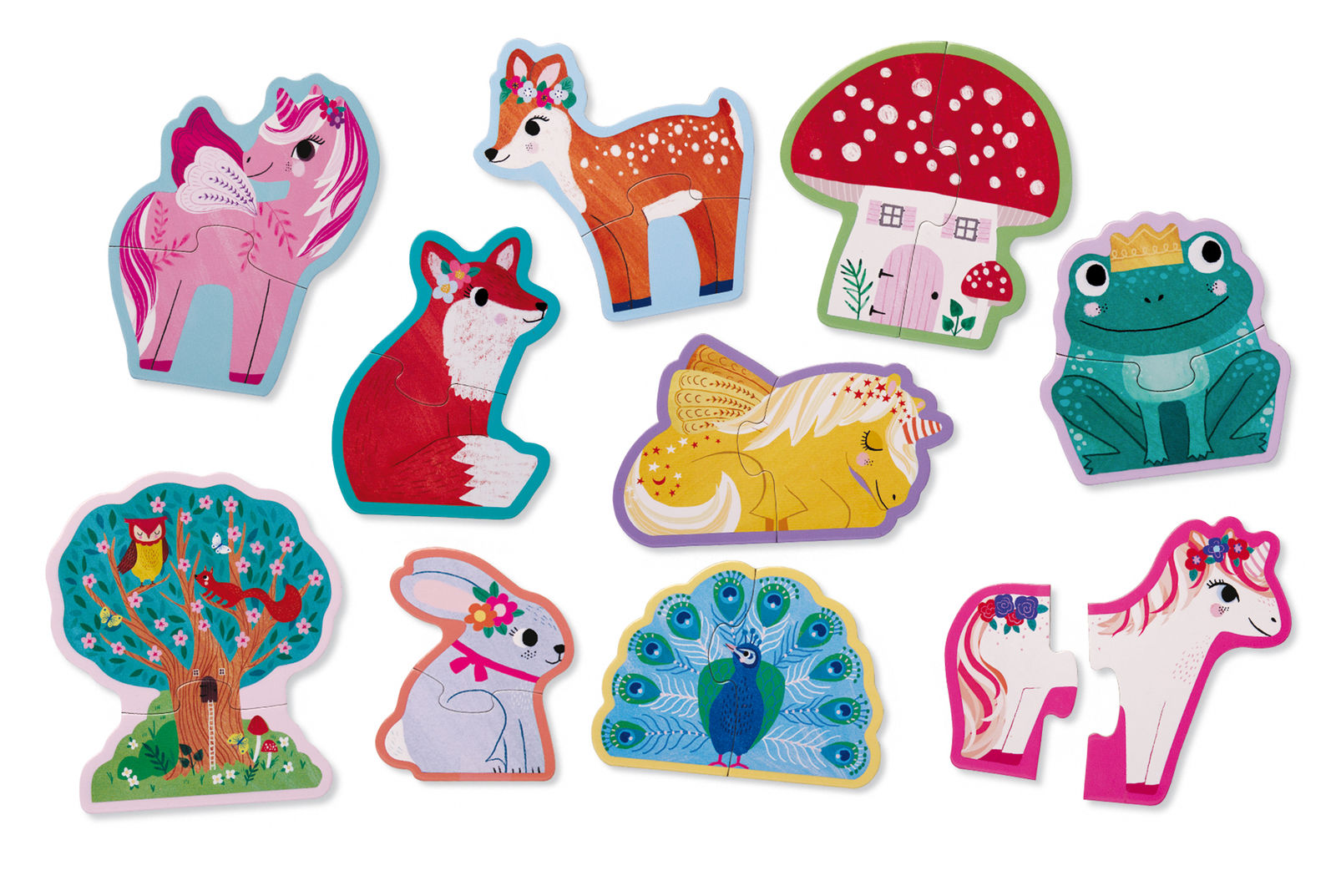 Crocodile Creek Let's Begin Puzzle 2 Pc - Unicorn