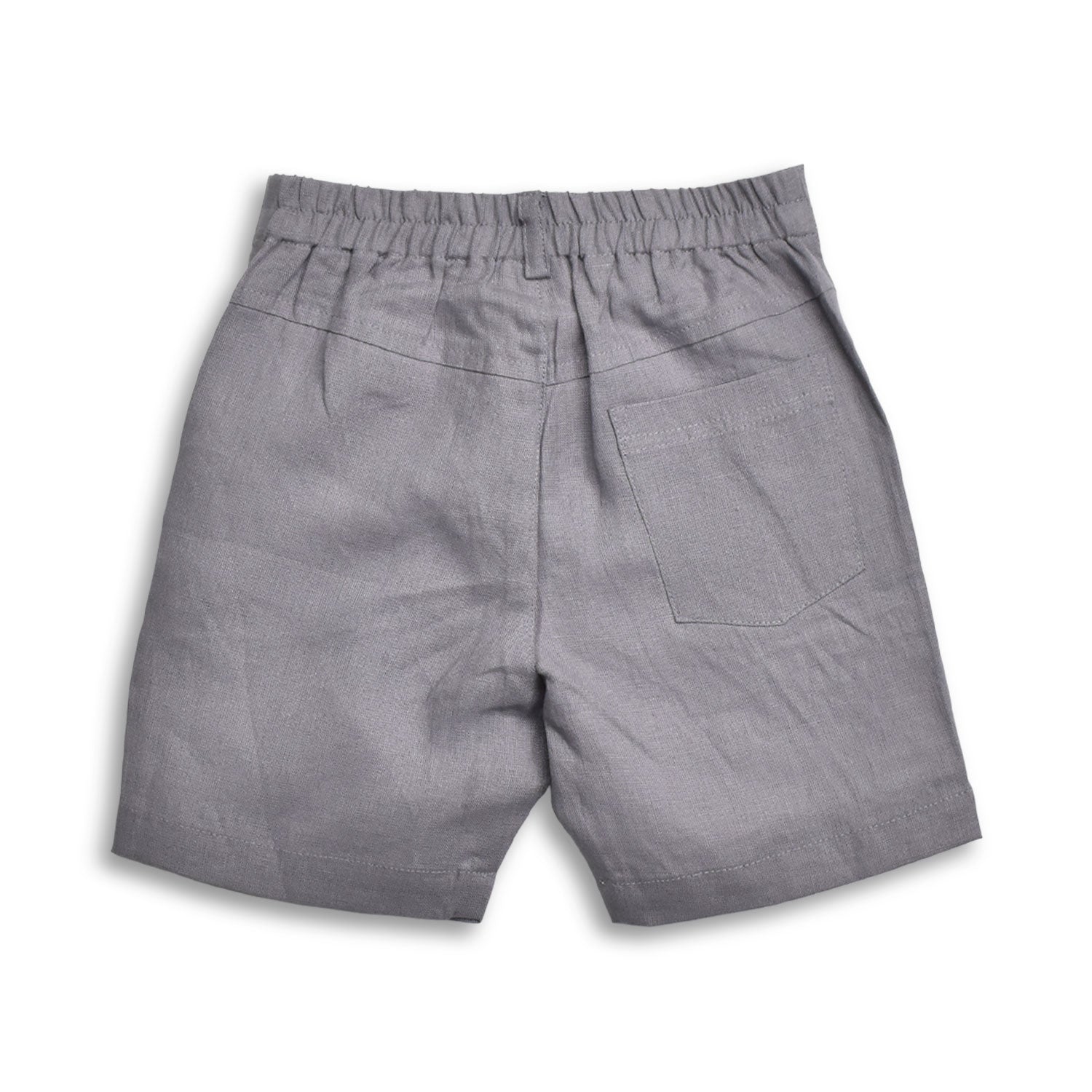 Tiny Twig Boys Dress Shorts - Steel Grey Linen