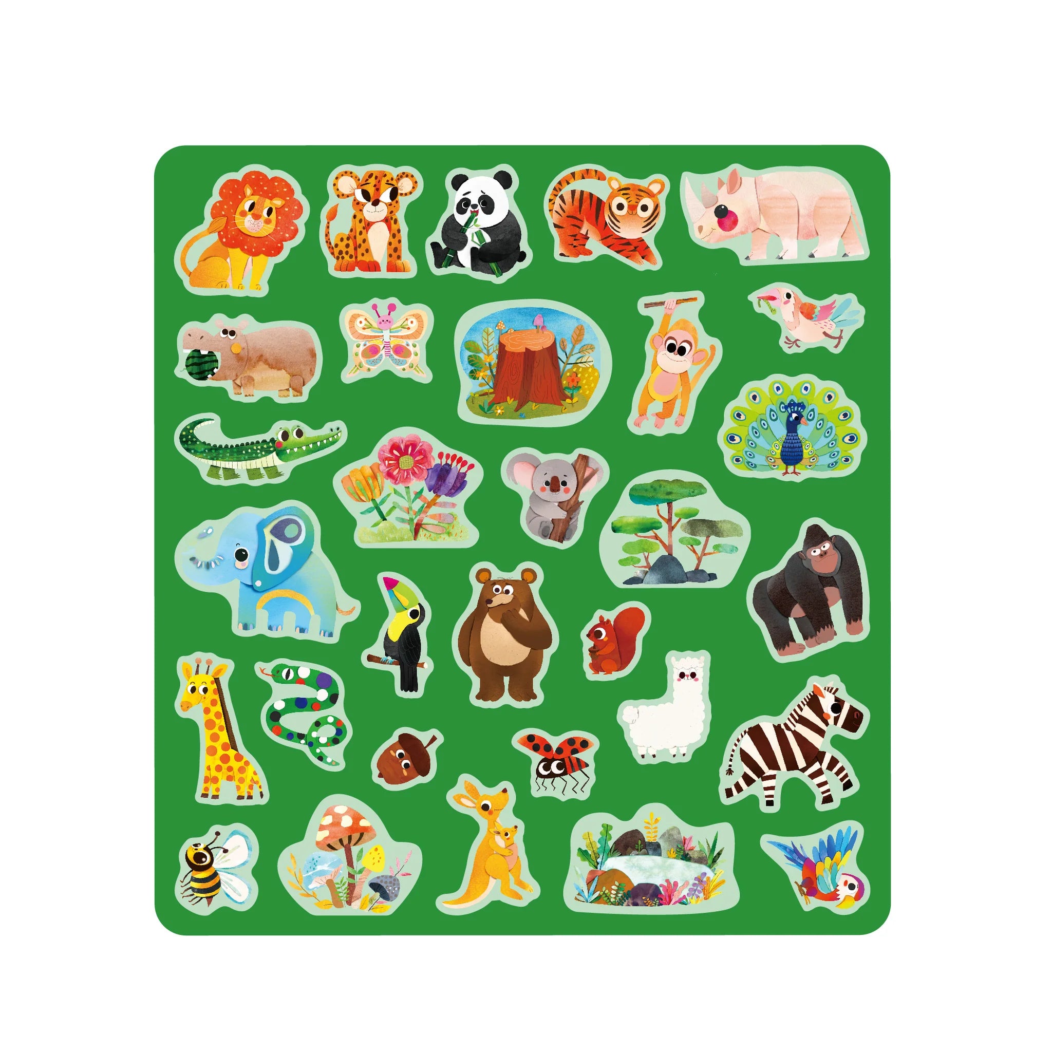 mierEdu Jelly Stickers Wild Animals