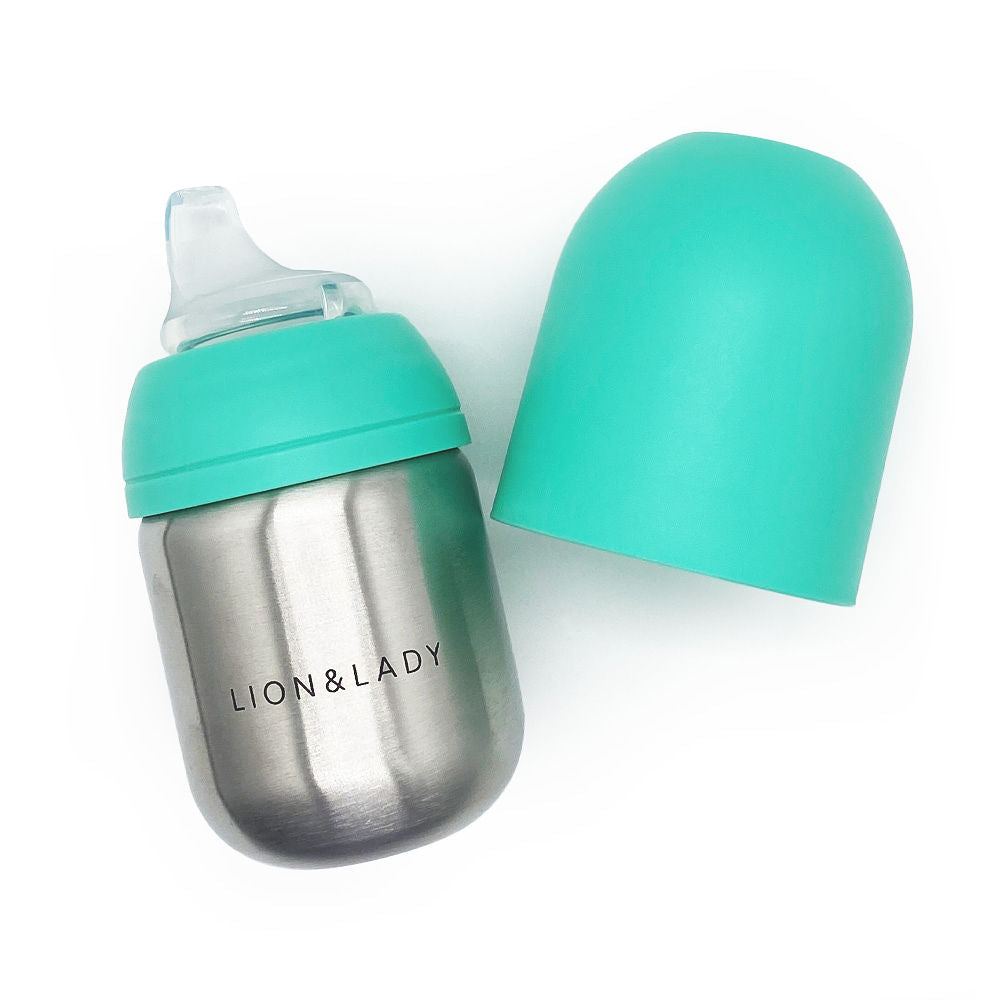 Lion and Lady Toddler Sippy Cup 210ml 18/8 Stainless Steel Mint
