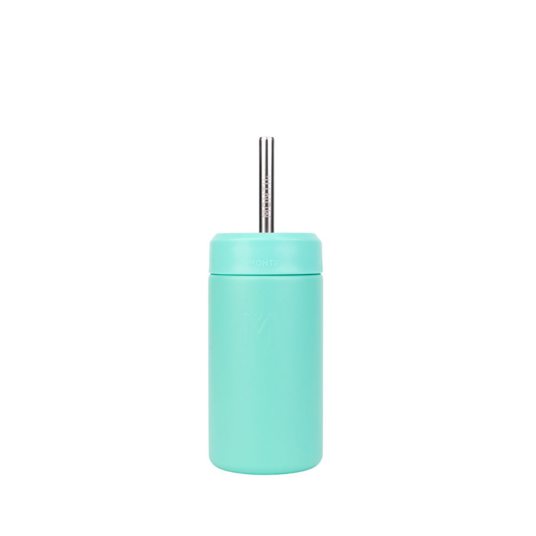 MontiiCo Fusion 350ml Smoothie Cup & Stainless Steel Straw - Lagoon
