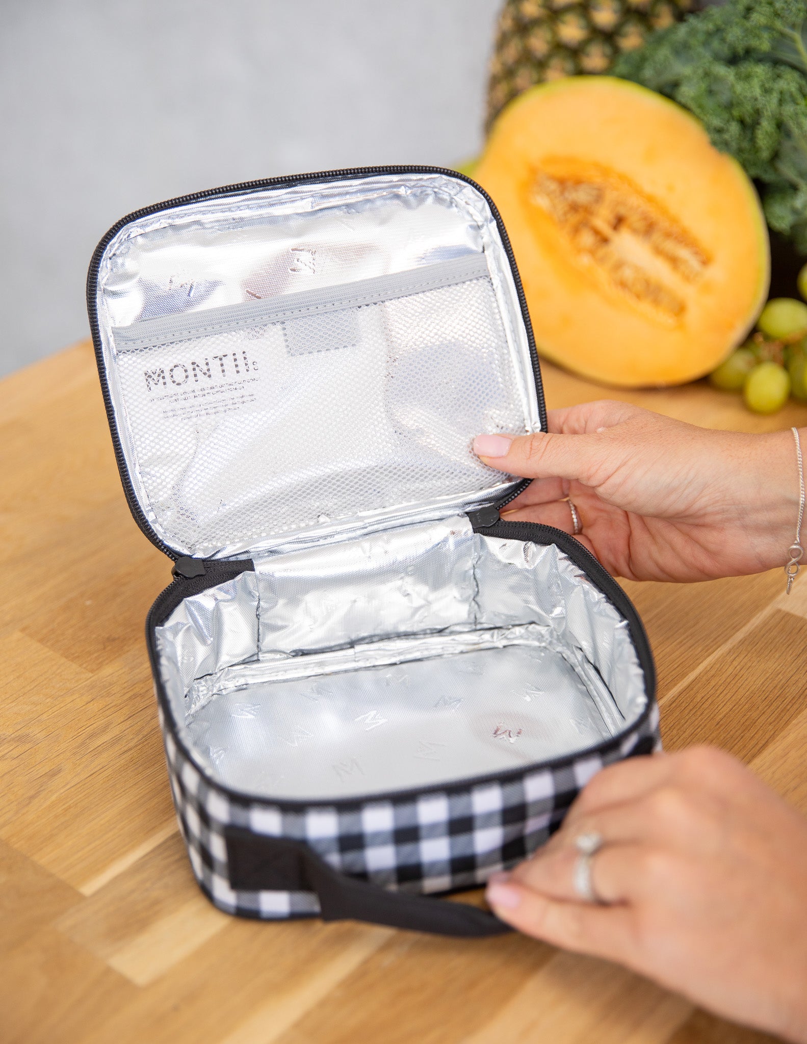 Montiico Mini Lunch Bag - Black Gingham