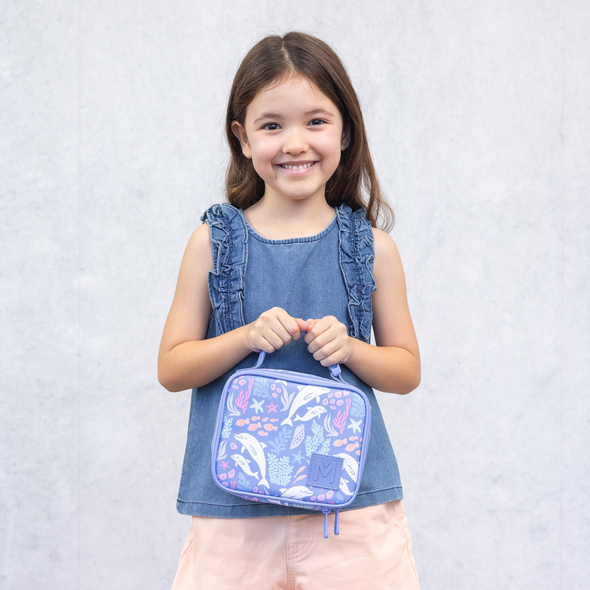 MontiiCo Mini Insulated Lunch Bag with Clip Dolphin Dreams