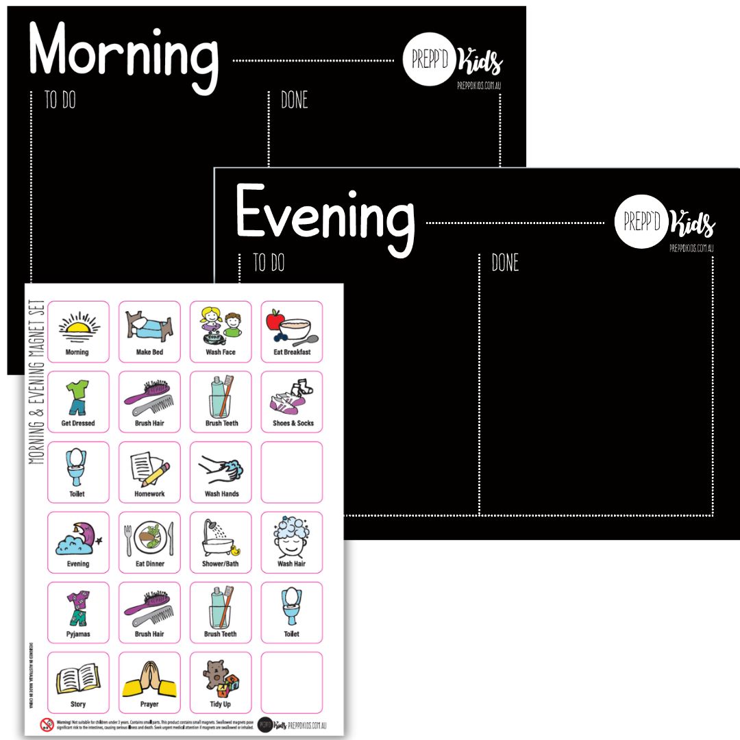 Prepp'd Kids Morning & Evening Routine Set (a4)