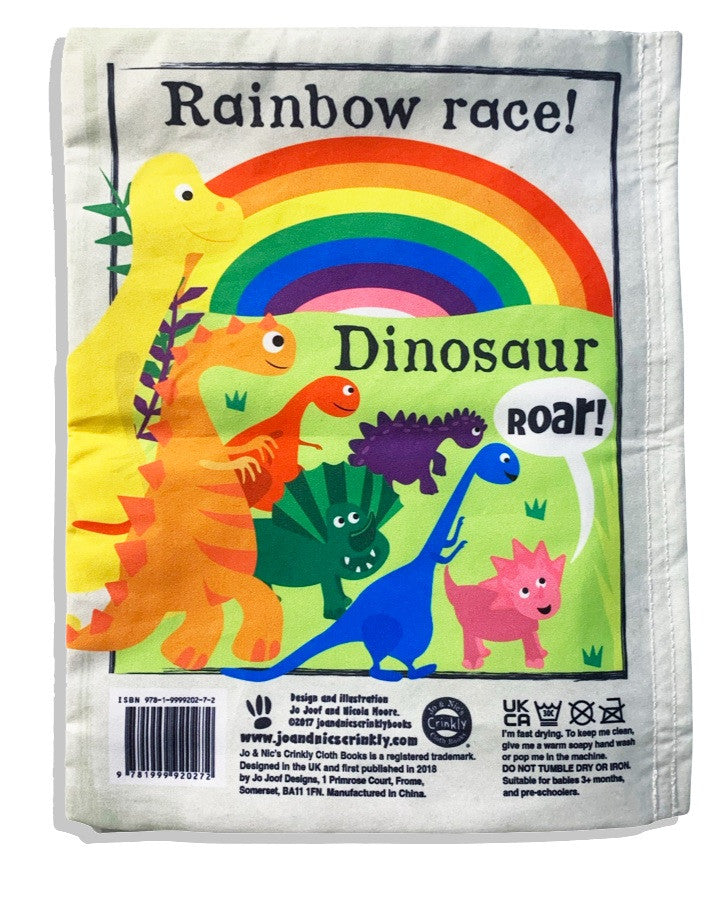 Jo and Nics Crinkly Cloth Book Rainbow Dinosaurs