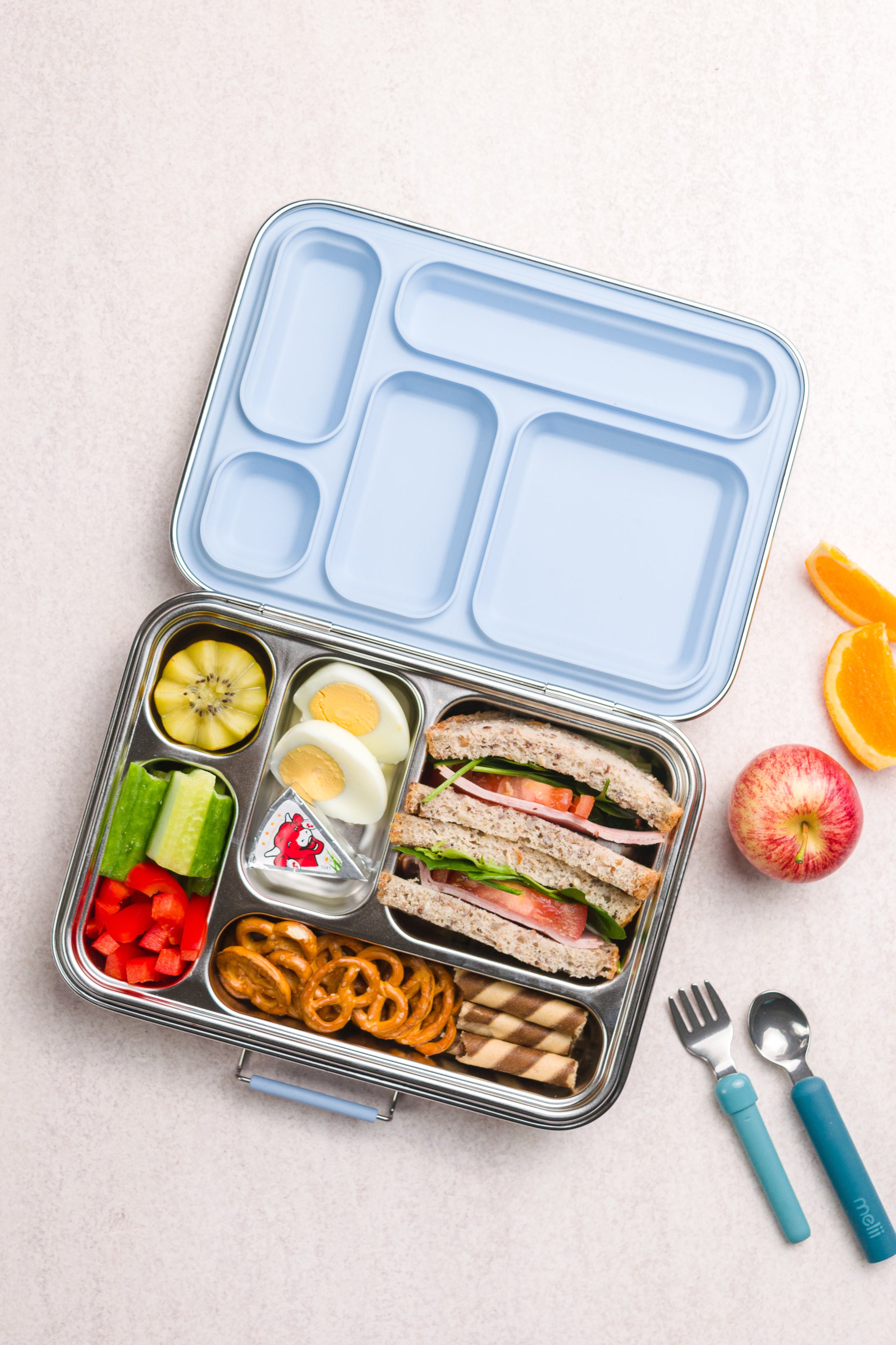 Nestling Stainless Steel Bento Box Dusty Blue