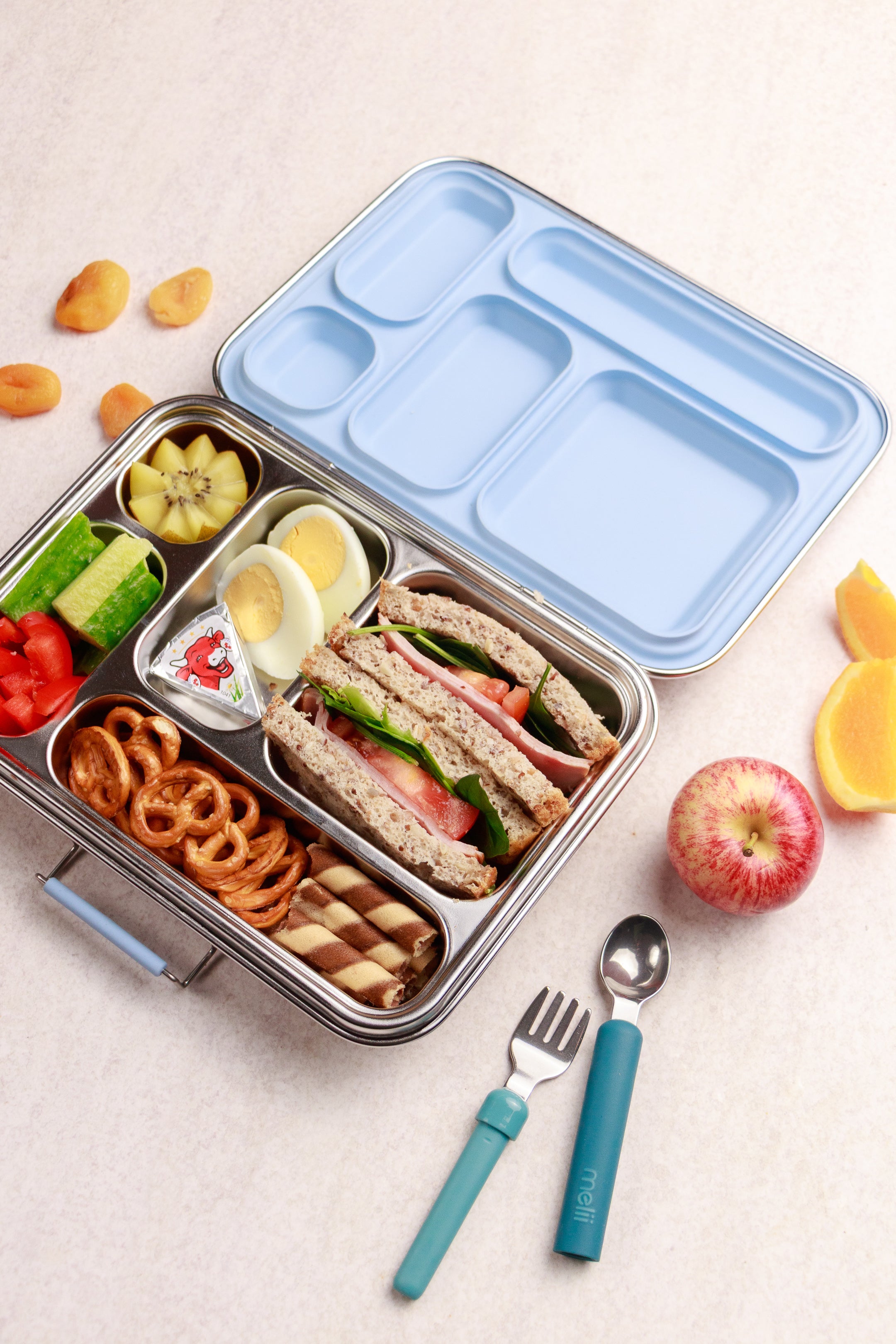 Nestling Stainless Steel Bento Box Dusty Blue