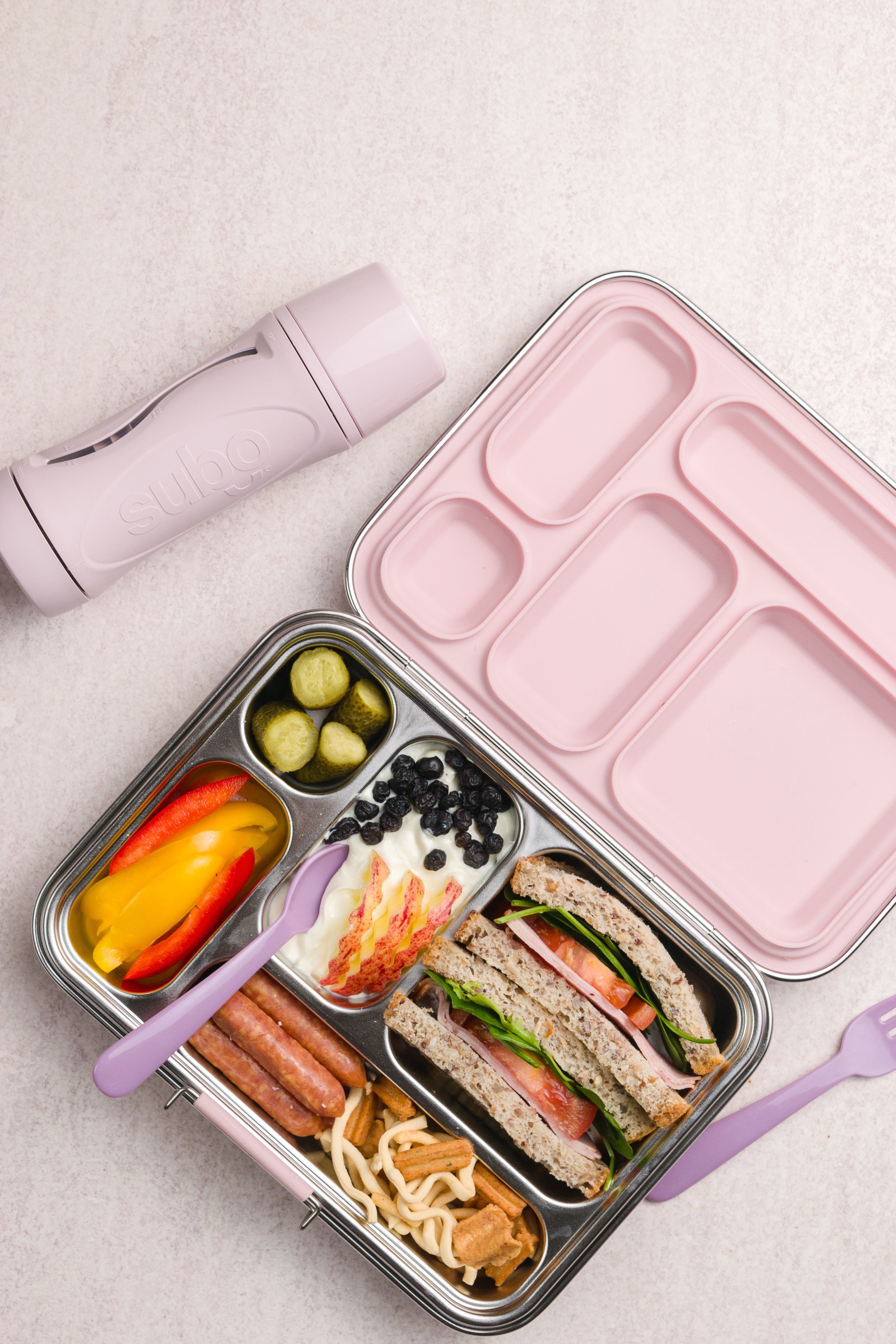 Nestling Stainless Steel Bento Box Dusty Pink