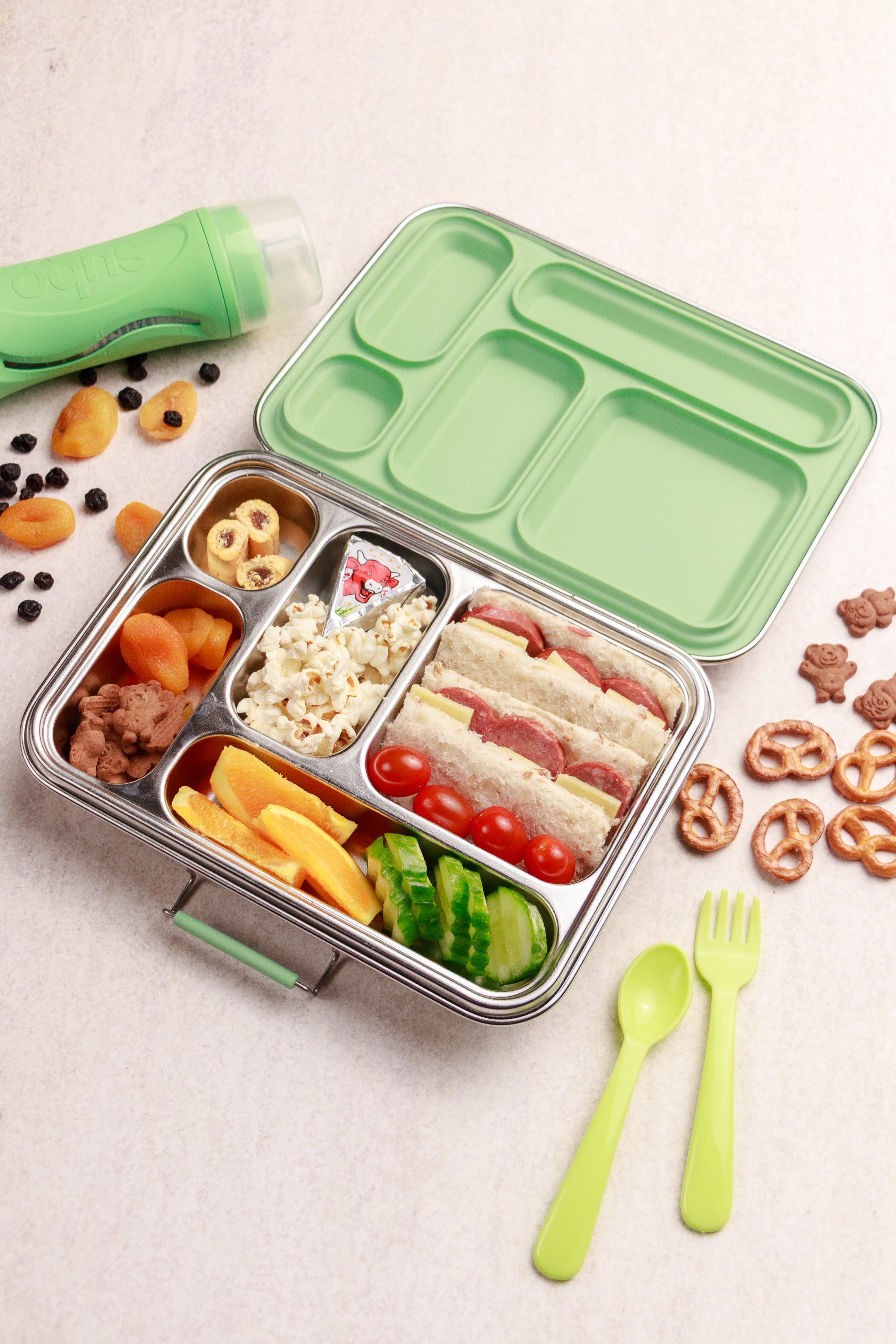 Nestling Stainless Steel Bento Box Sage